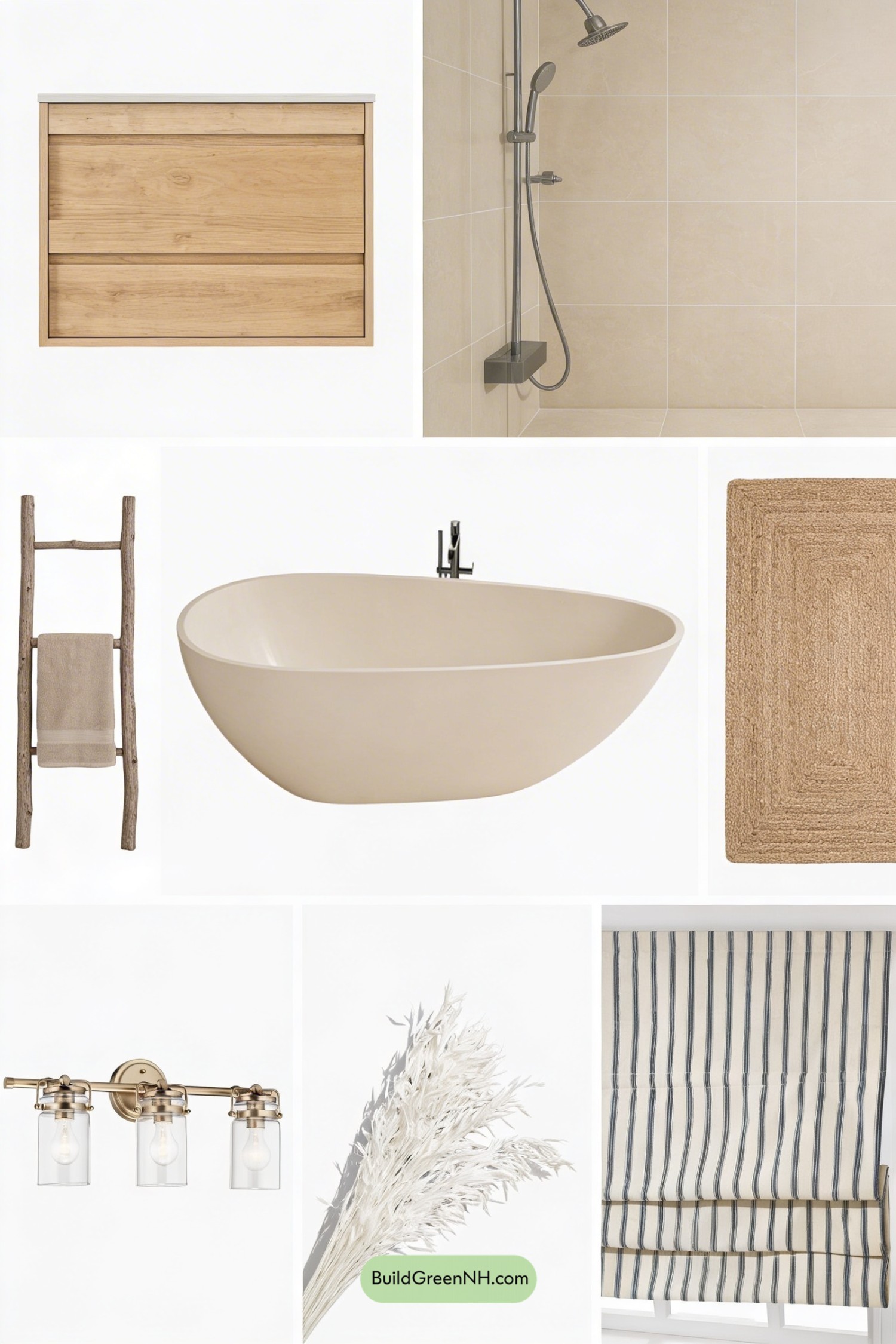 Moodboard for Coastal-Dune Neutral Bathroom