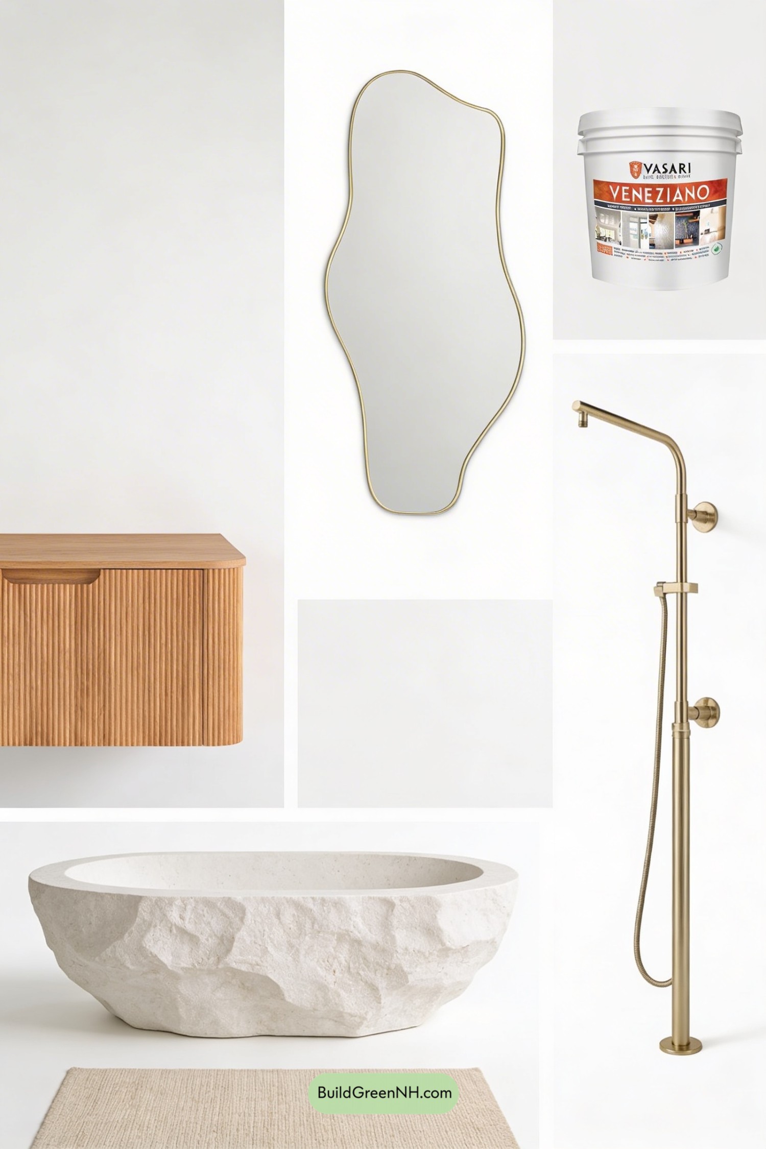Moodboard for Modern Artisan Bathroom Retreat