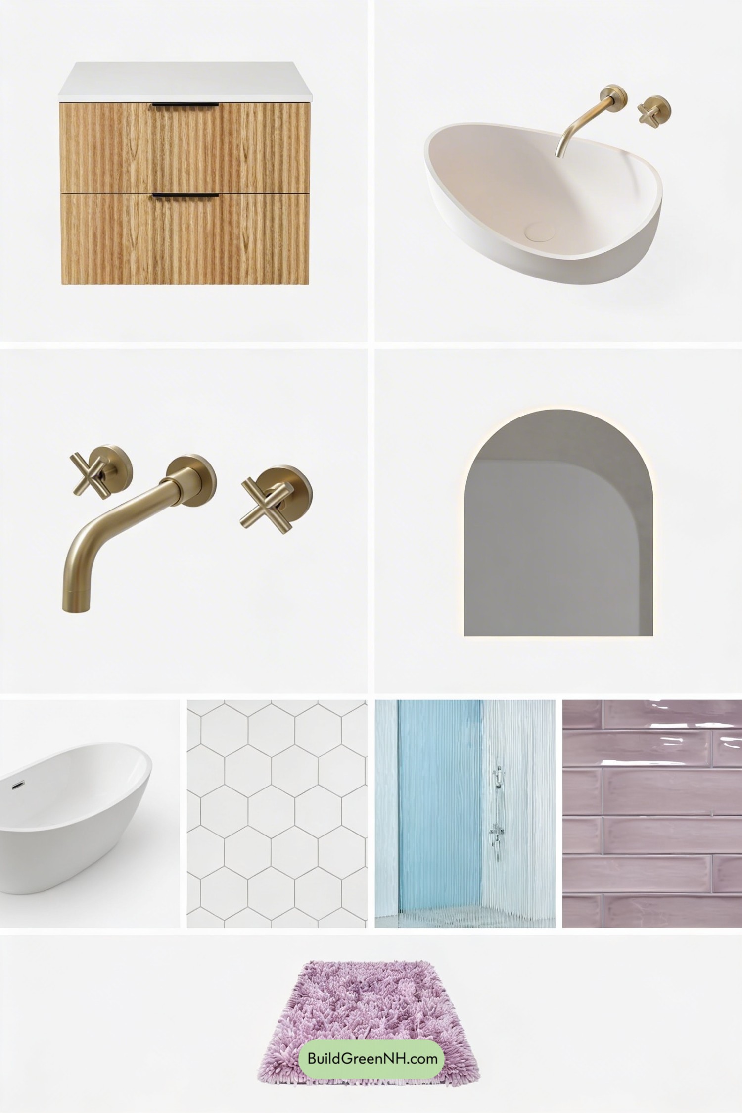 Moodboard for Lavender Spa Bathroom Makeover