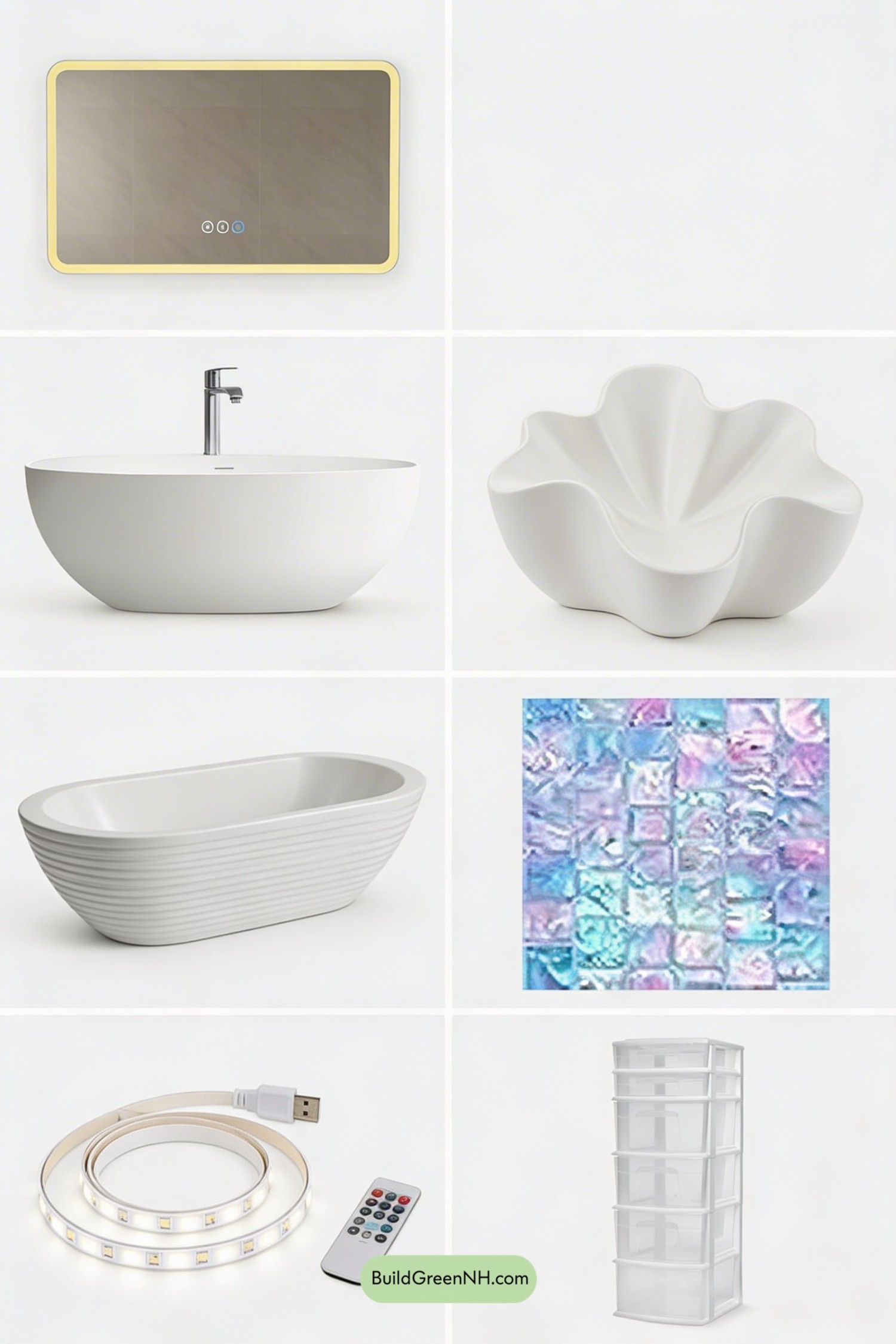 Moodboard for Lavender Spa Bathroom Makeover