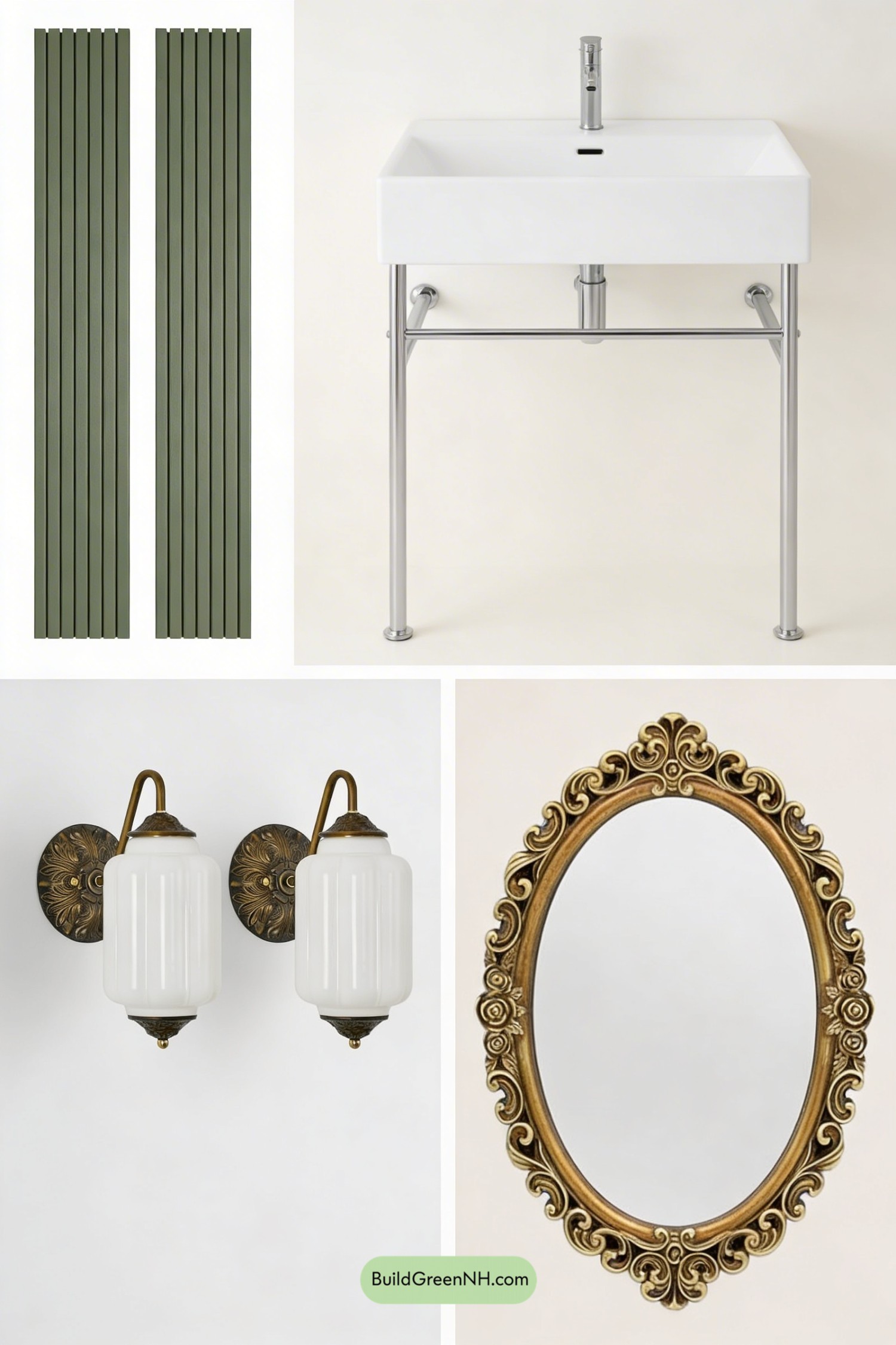 Moodboard for Forest Green Victorian Bathroom Makeover
