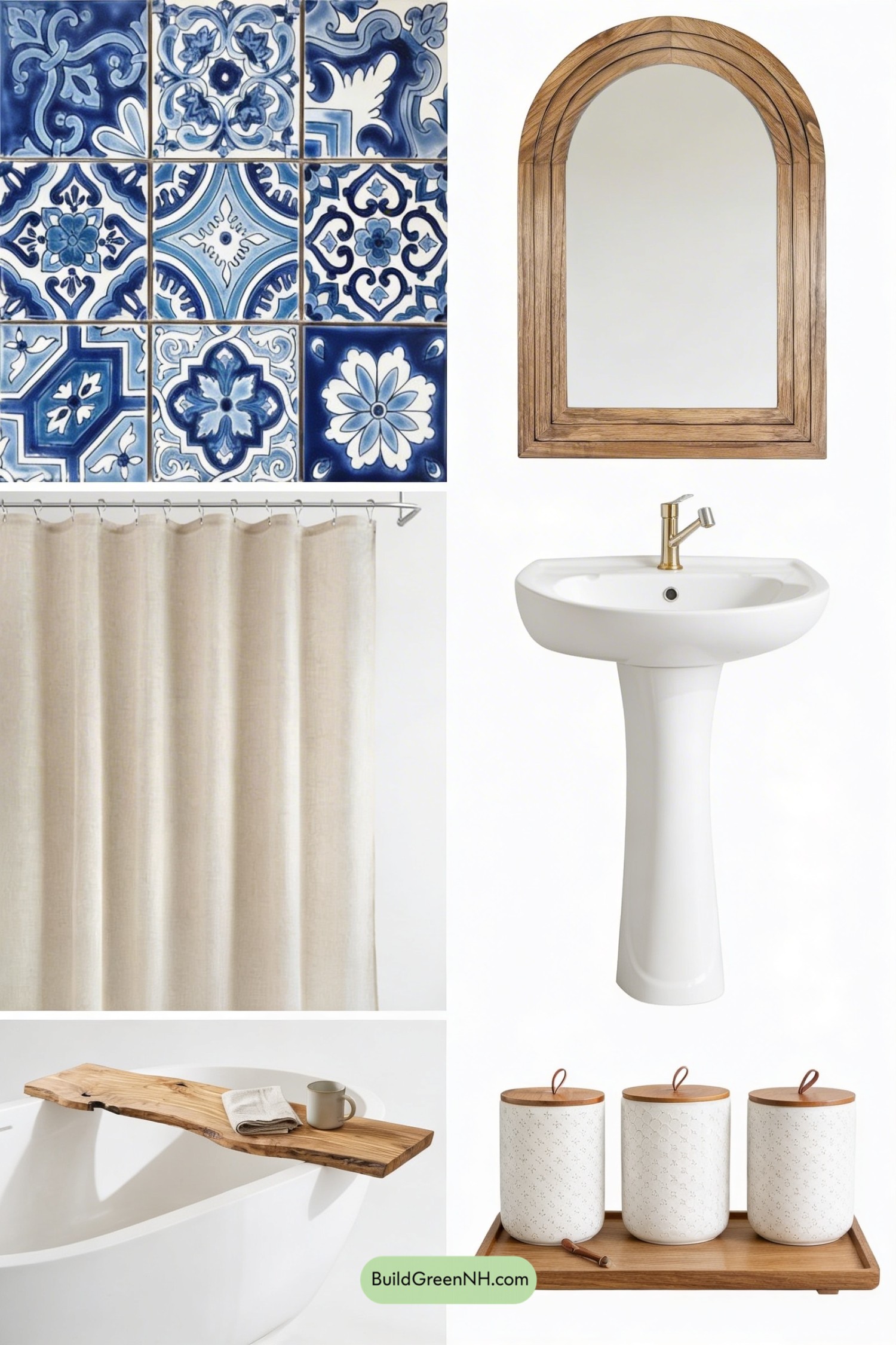 Moodboard for Cobalt Mediterranean Bathroom Makeover