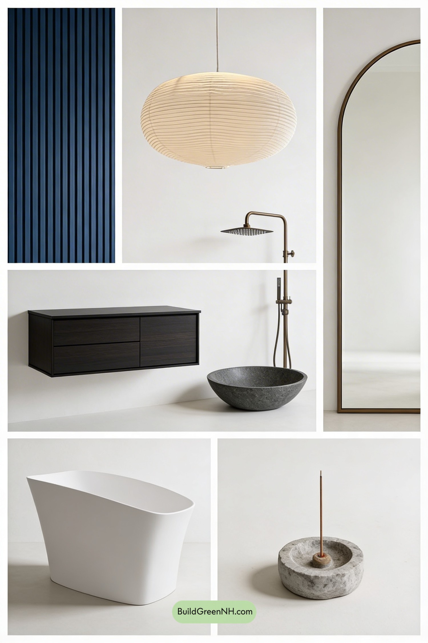 Moodboard for Midnight-Blue Zen Bath Makeover