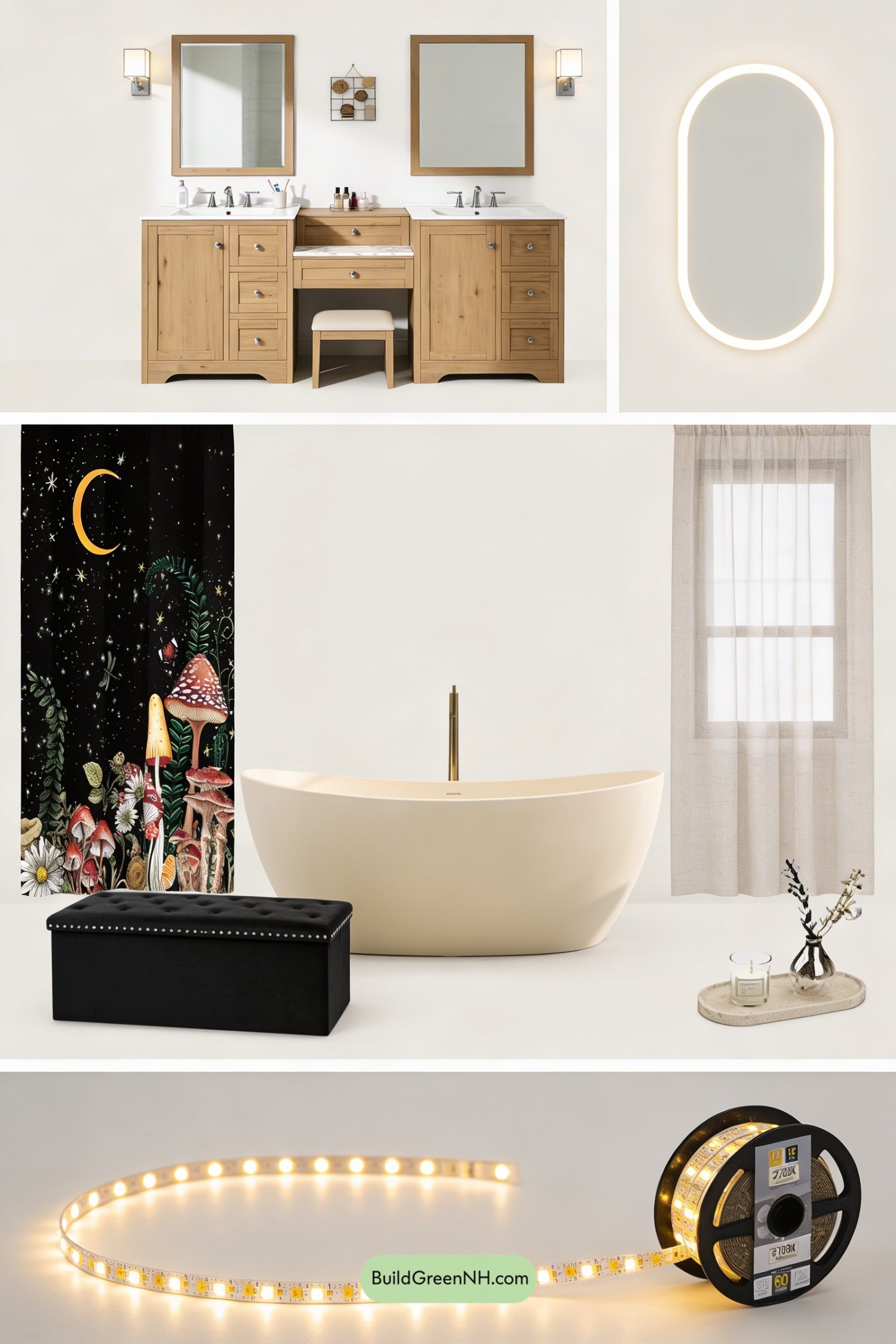 Moodboard for Taupe Spa Bathroom Makeover