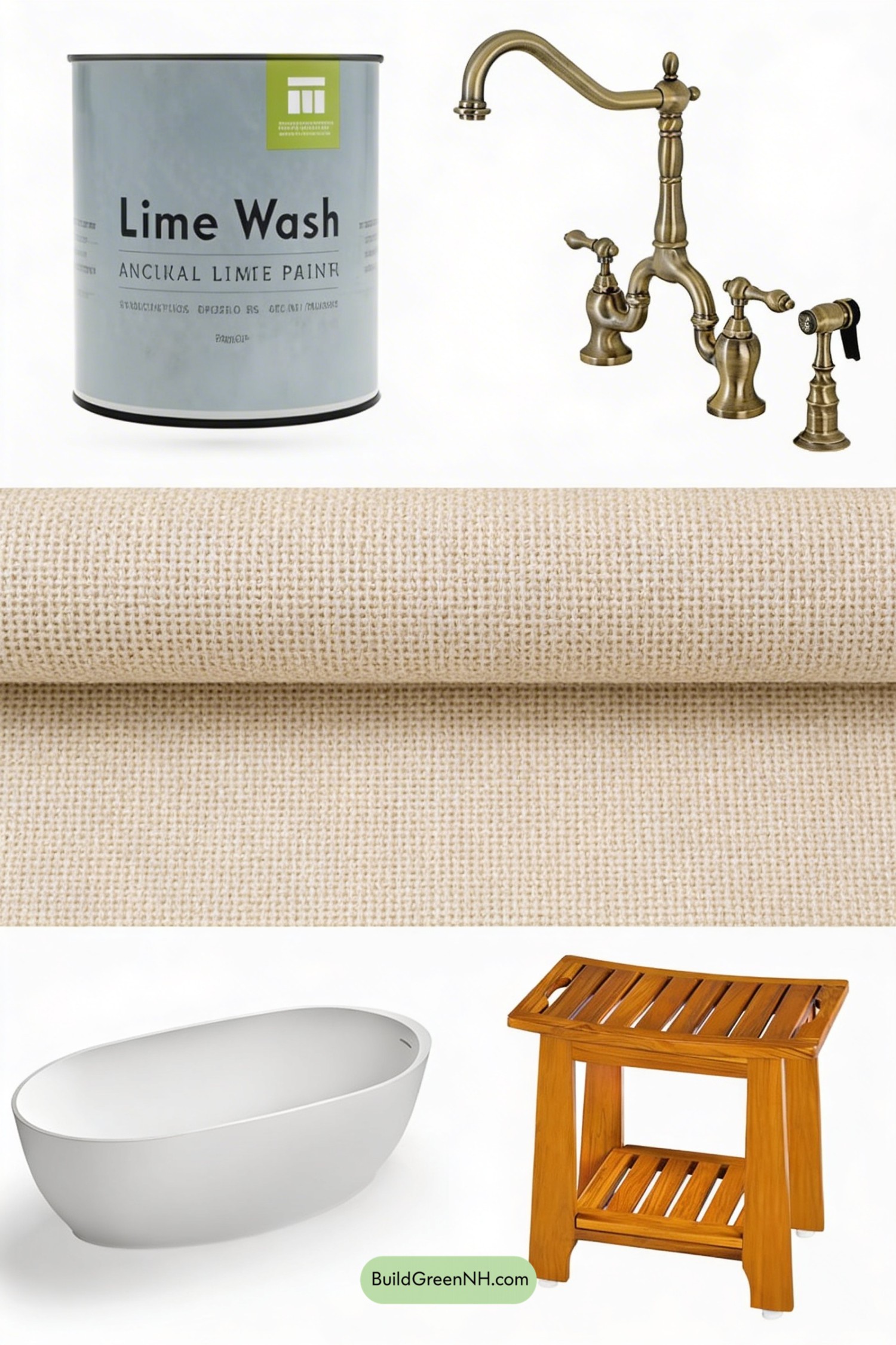 Moodboard for Warm Neutral Artisan Bath Makeover
