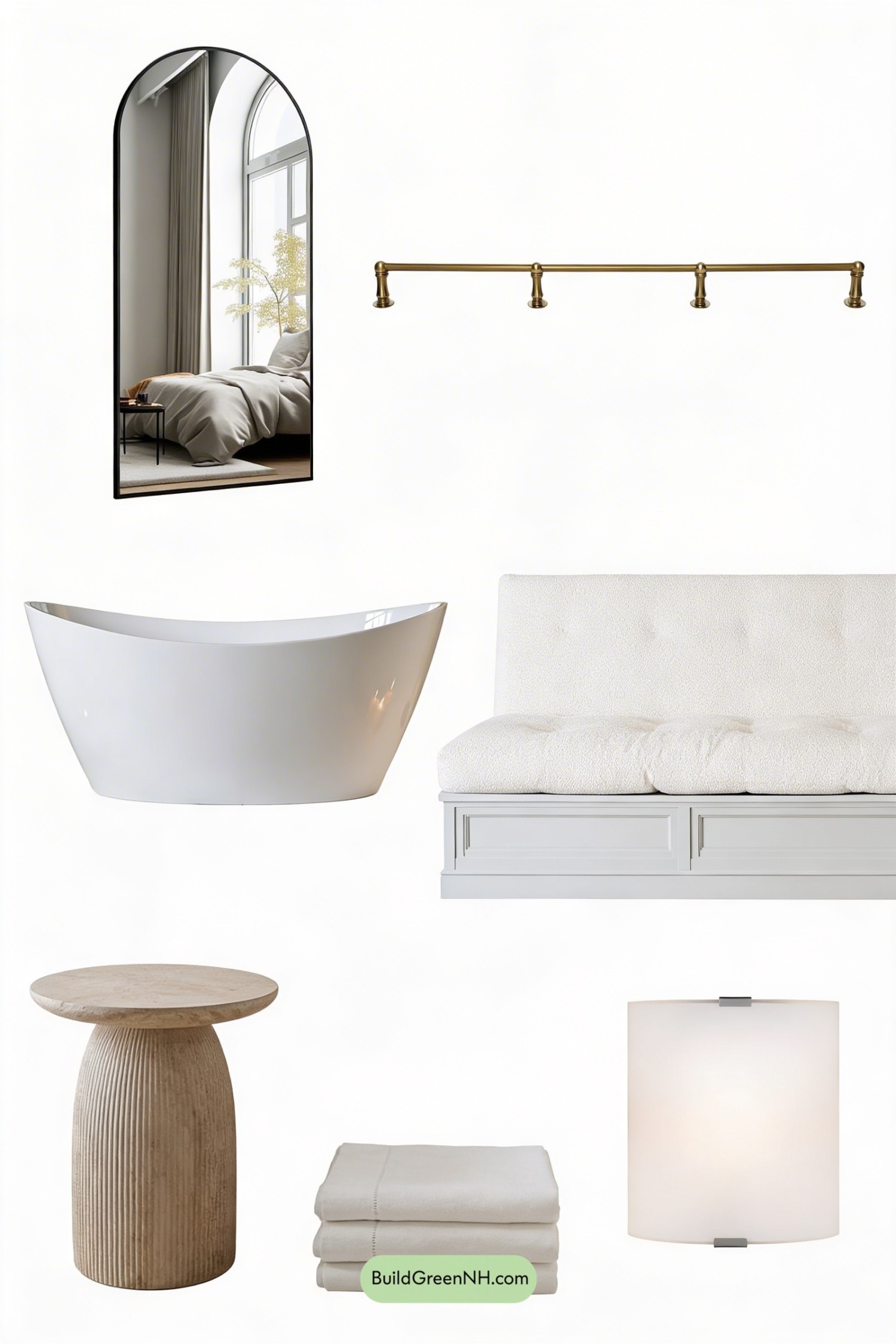 Moodboard for Cocooning Mushroom-Tone Bath Retreat