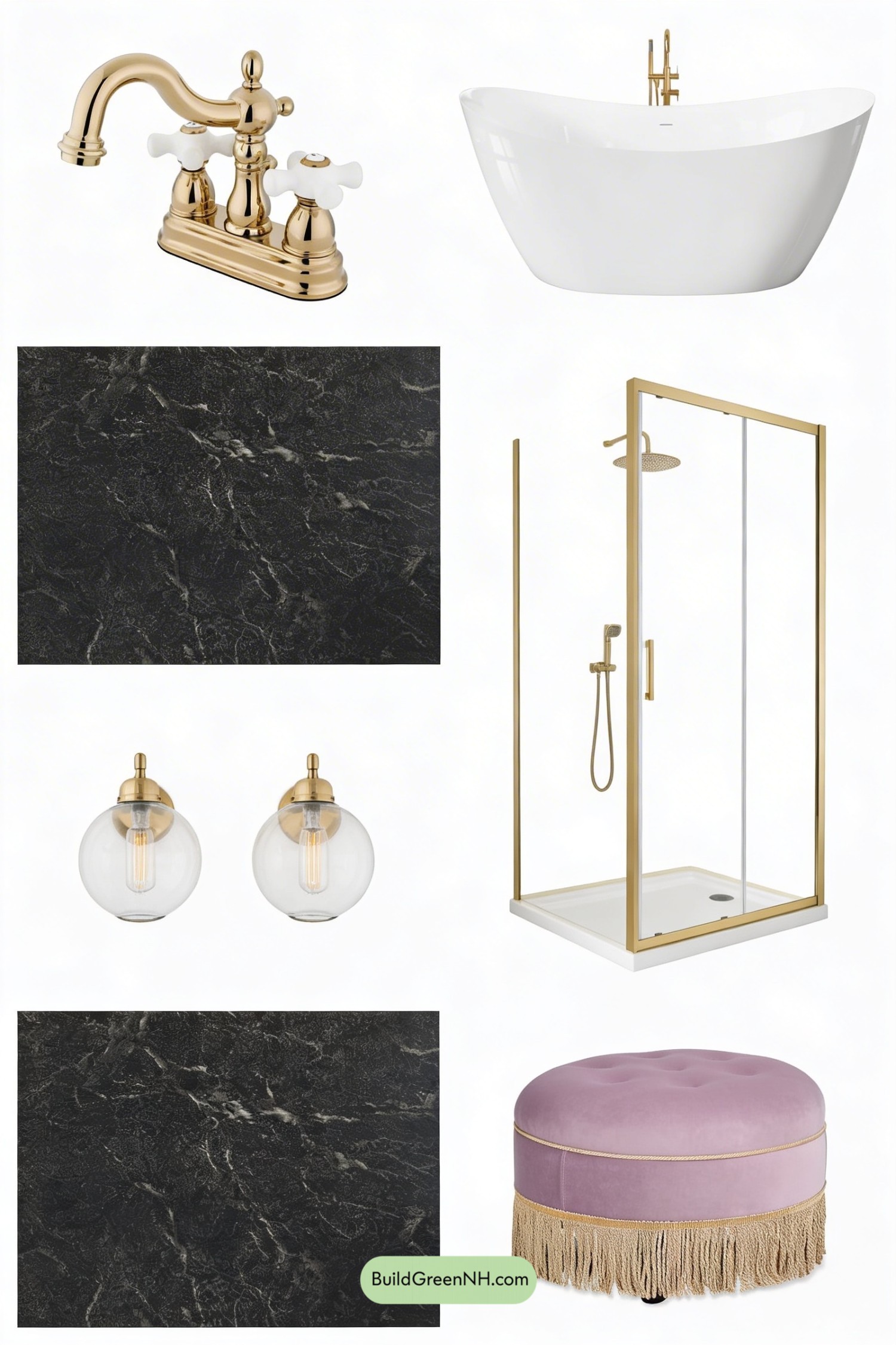 Moodboard for Lavender Art Deco Bathroom Glow-Up