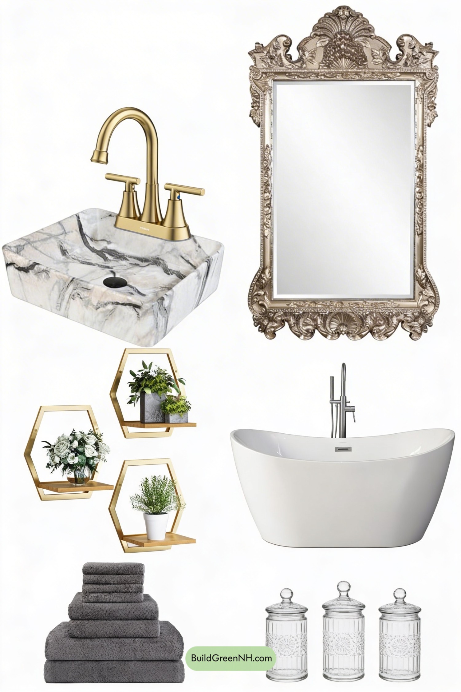 Moodboard for Lavender Botanical Bathroom Makeover