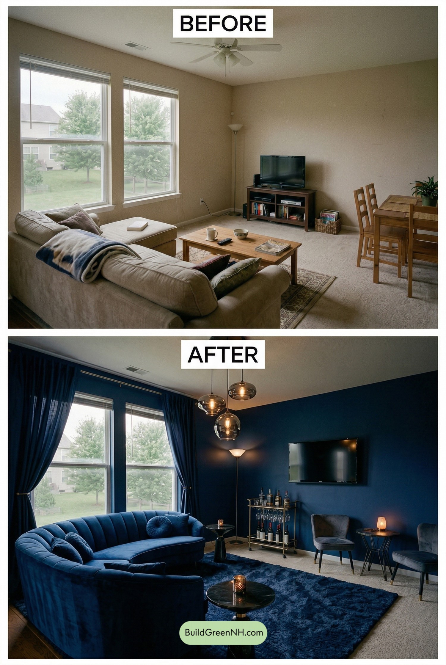 Noir Sapphire Living Room Glow