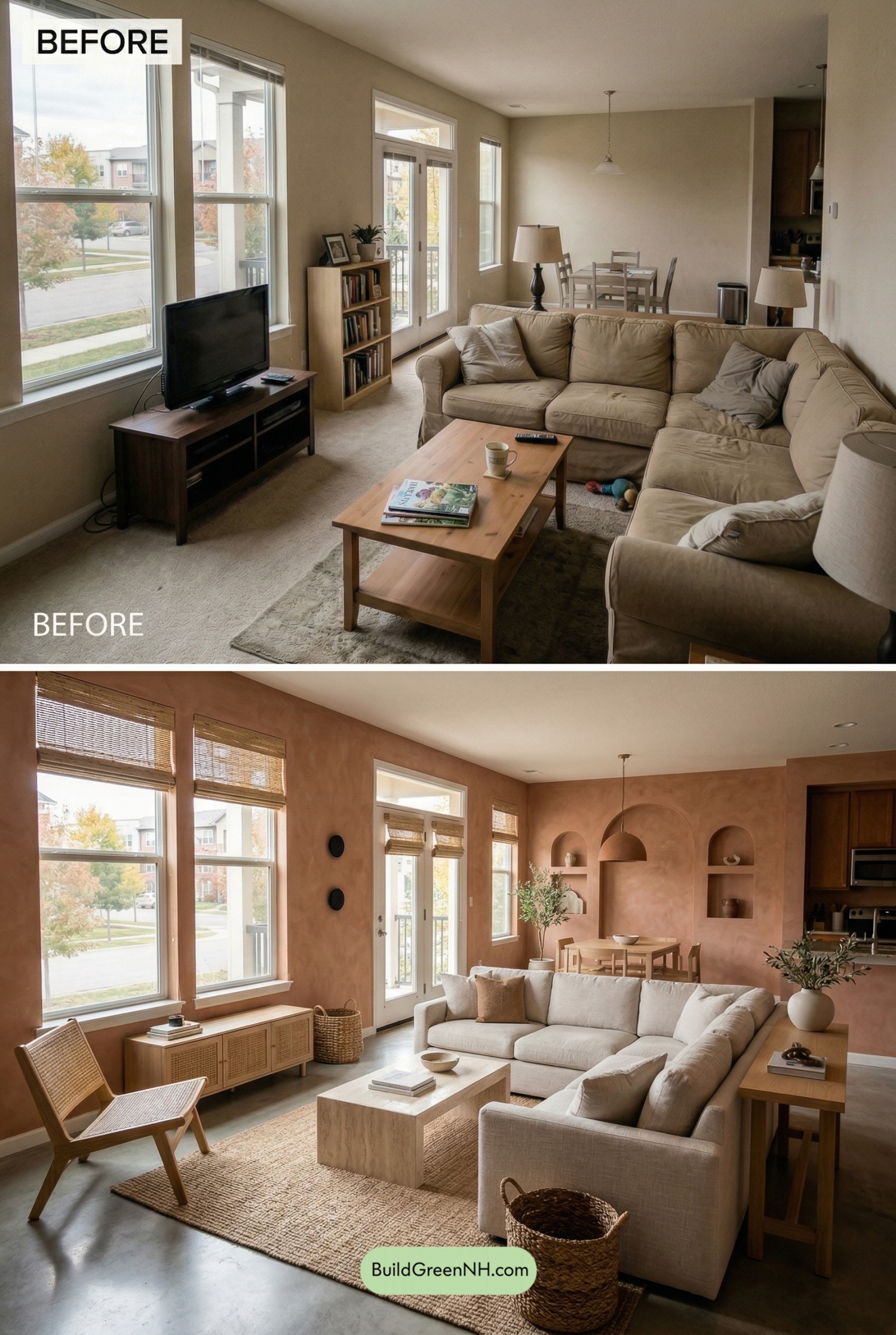 Terracotta Limewash Wall, Desert Modern Glow