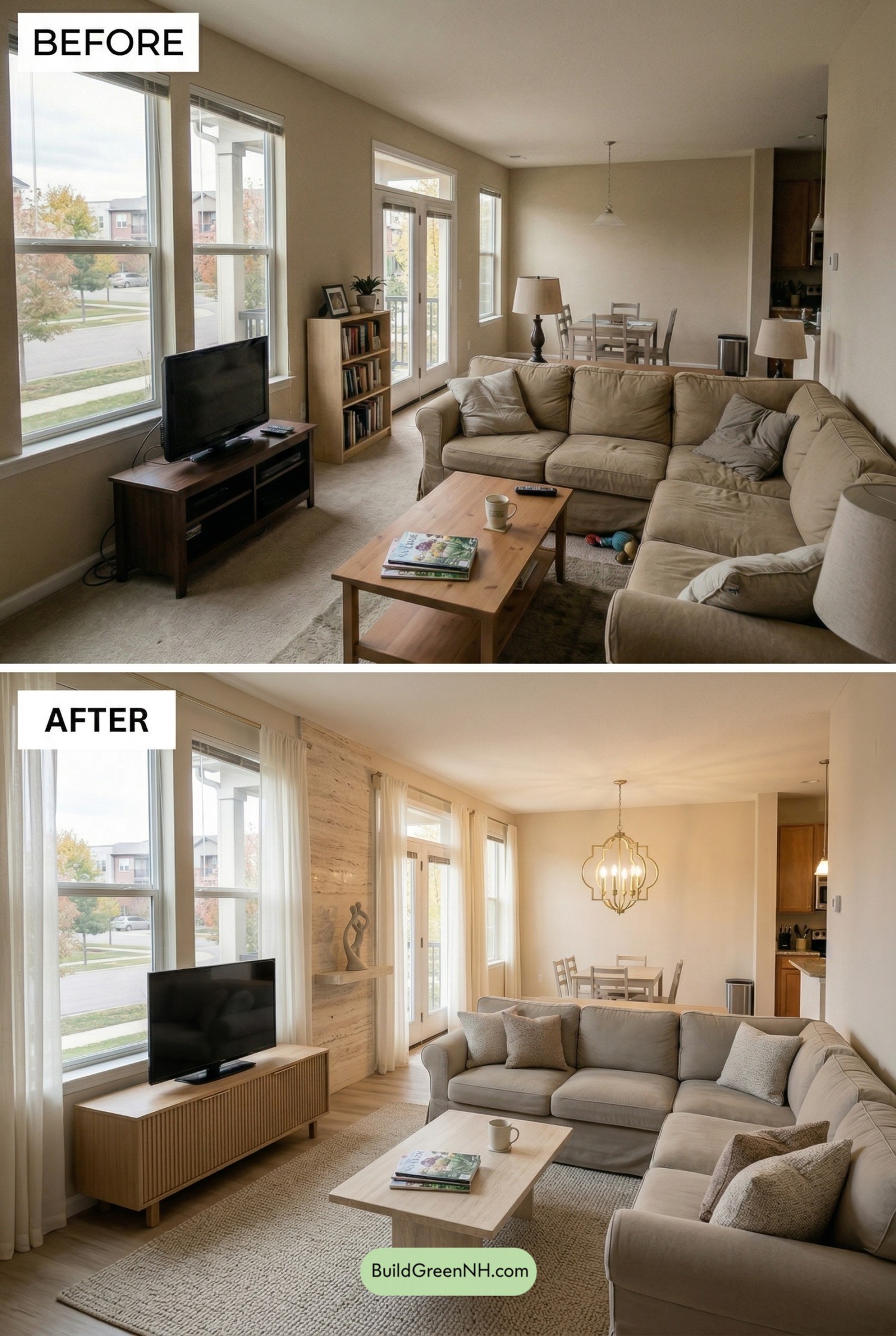 Book-Matched Travertine Accent Wall