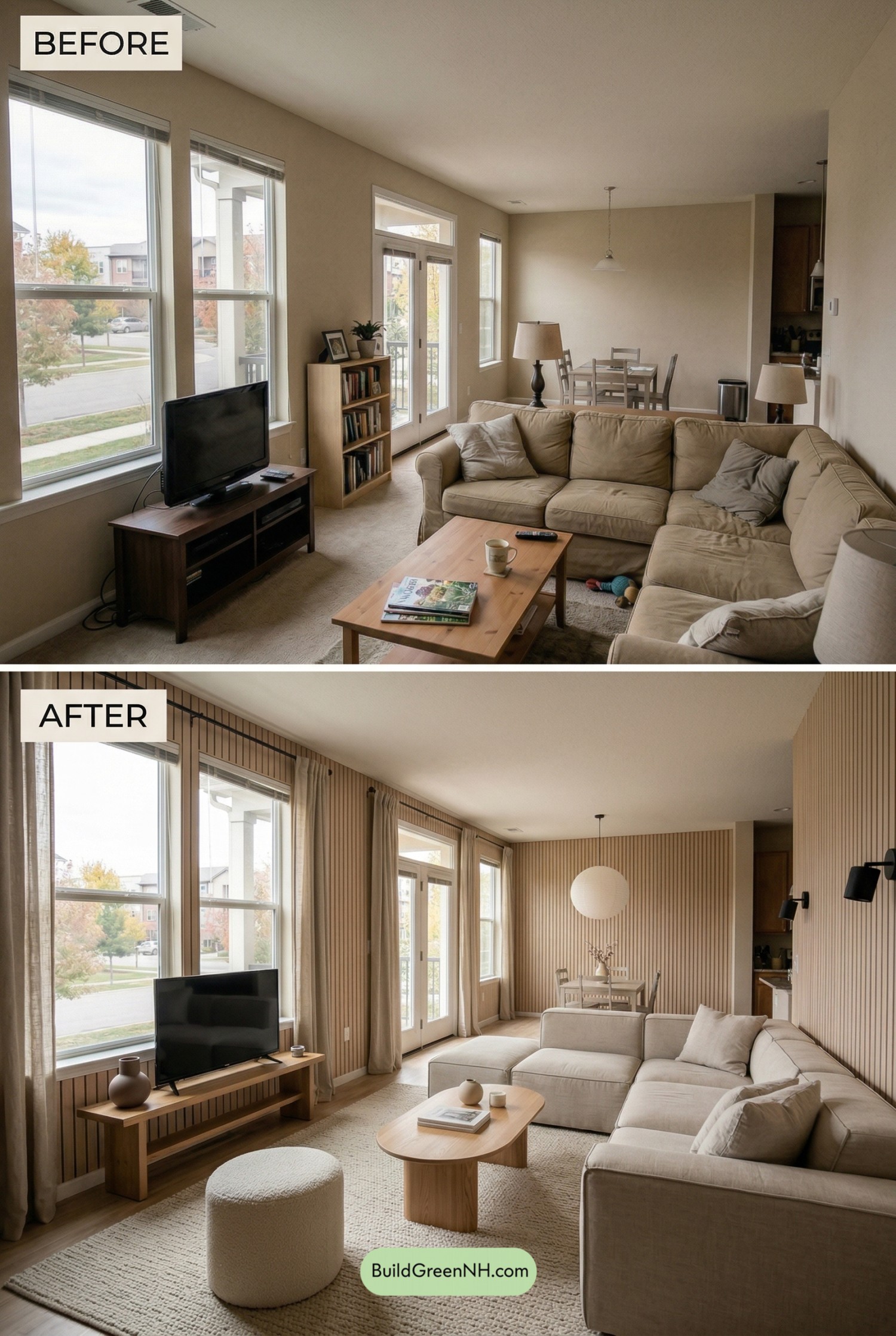 Japandi Oak Slat Wall Retreat