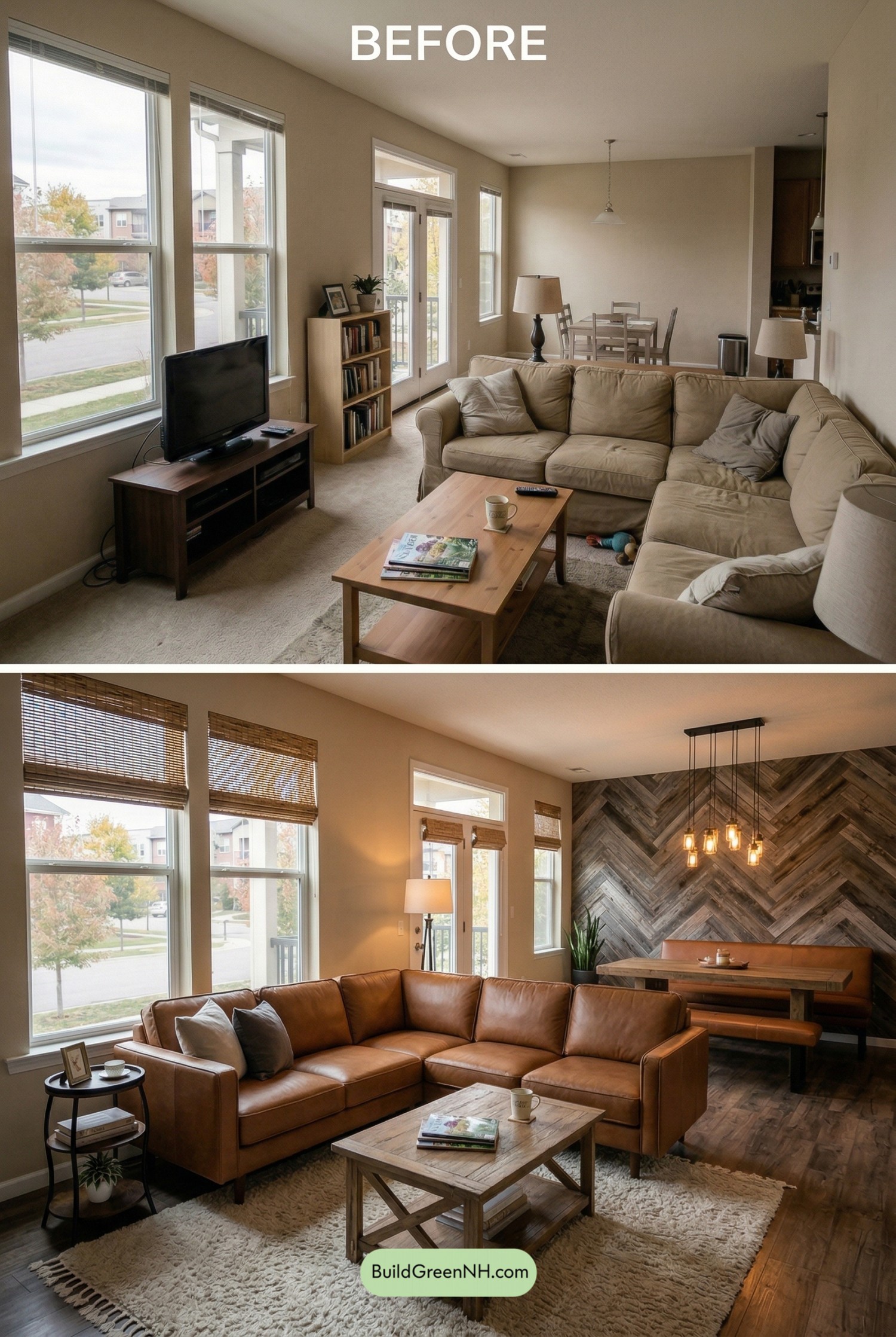 Chevron Wood Wall Steals the Show