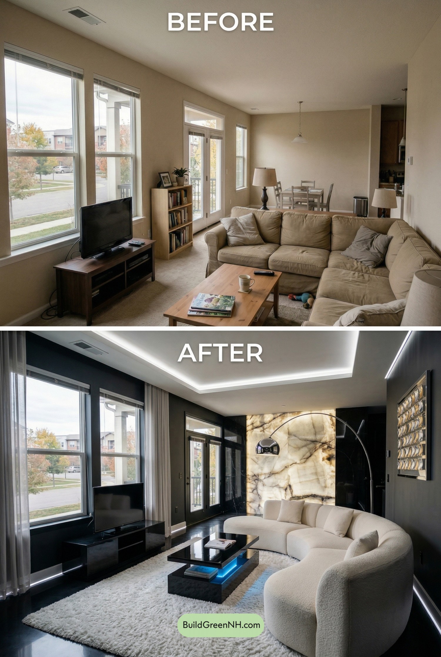 Backlit Onyx Statement Wall