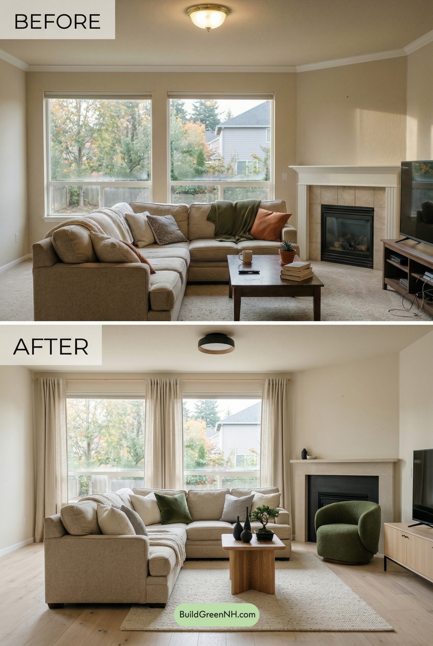 Beige Sofa, Japandi Glow-Up