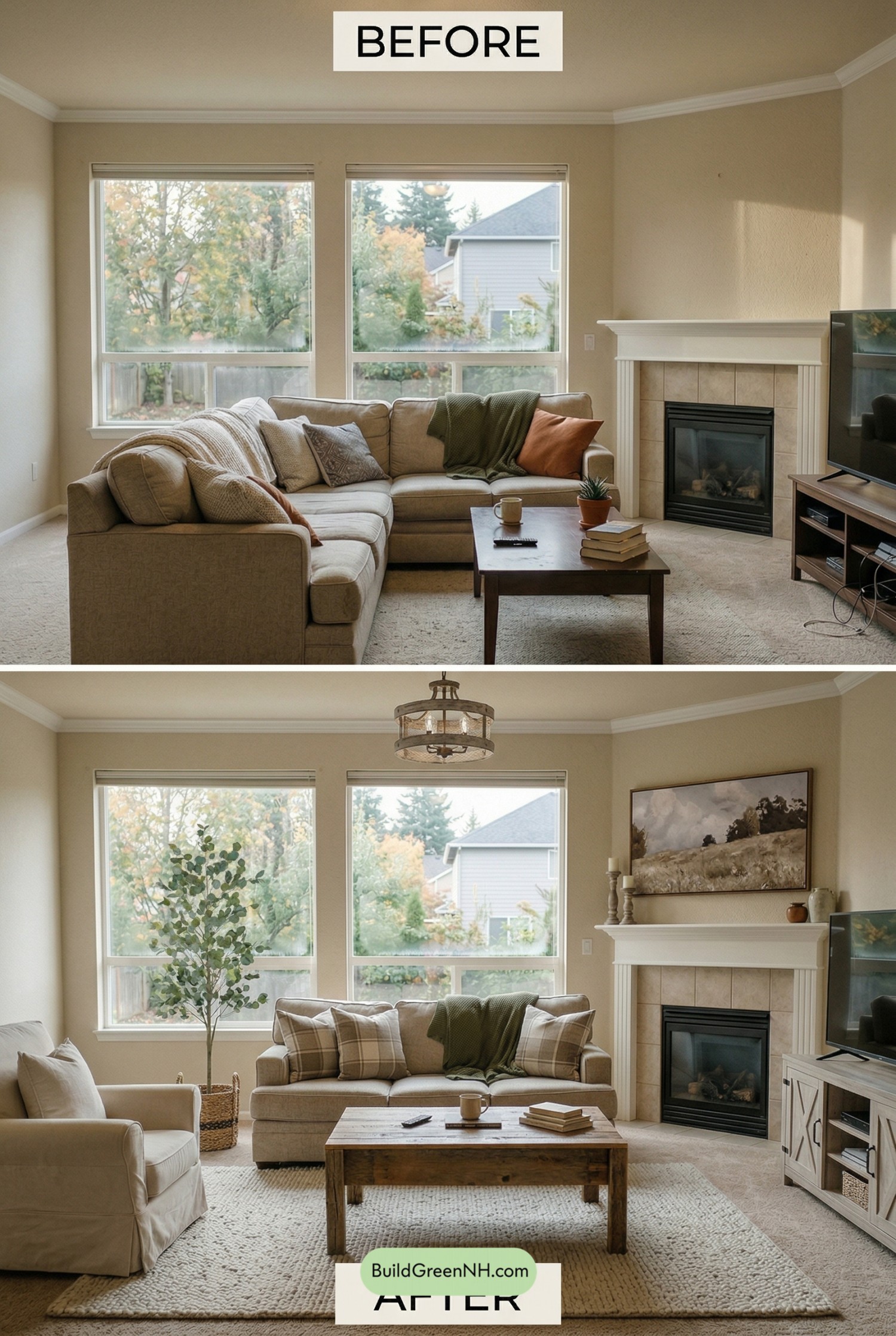 Beige Sofa, Farmhouse Glow-Up