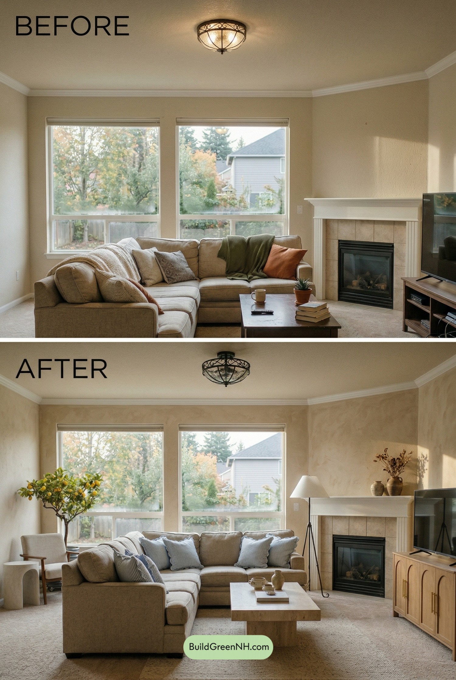 Beige Sofa, Mediterranean Glow