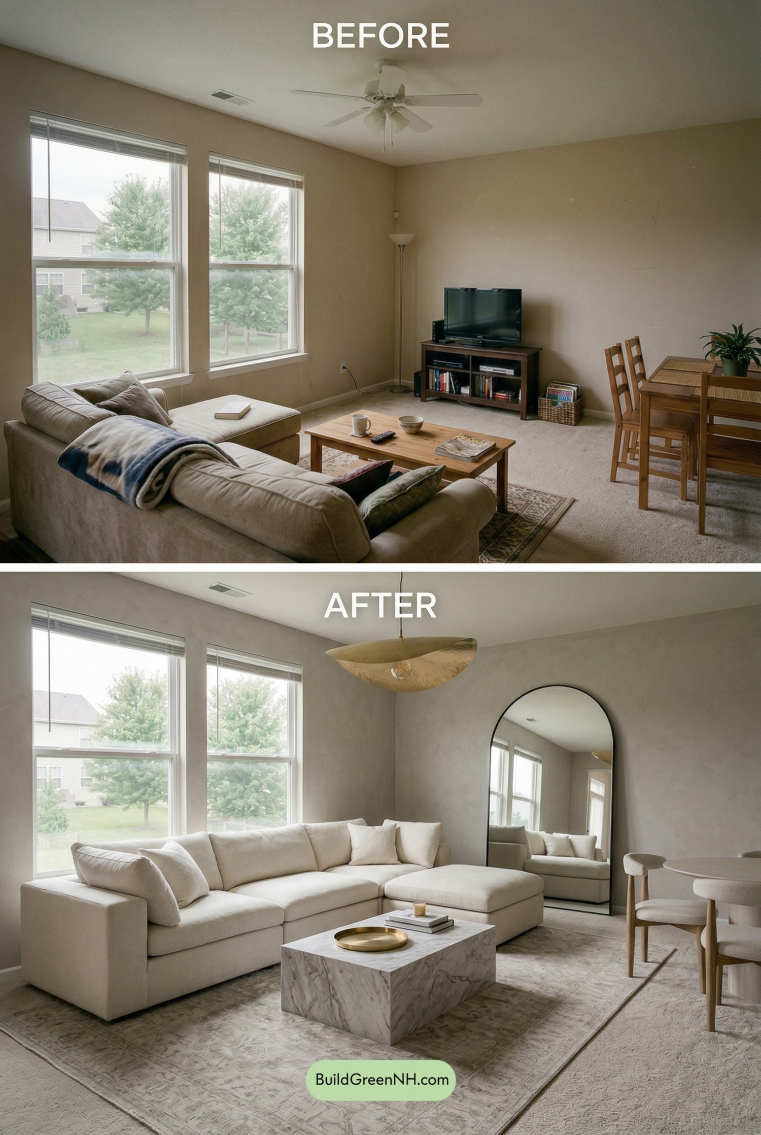 Sculptural Minimal-Glam Living Room