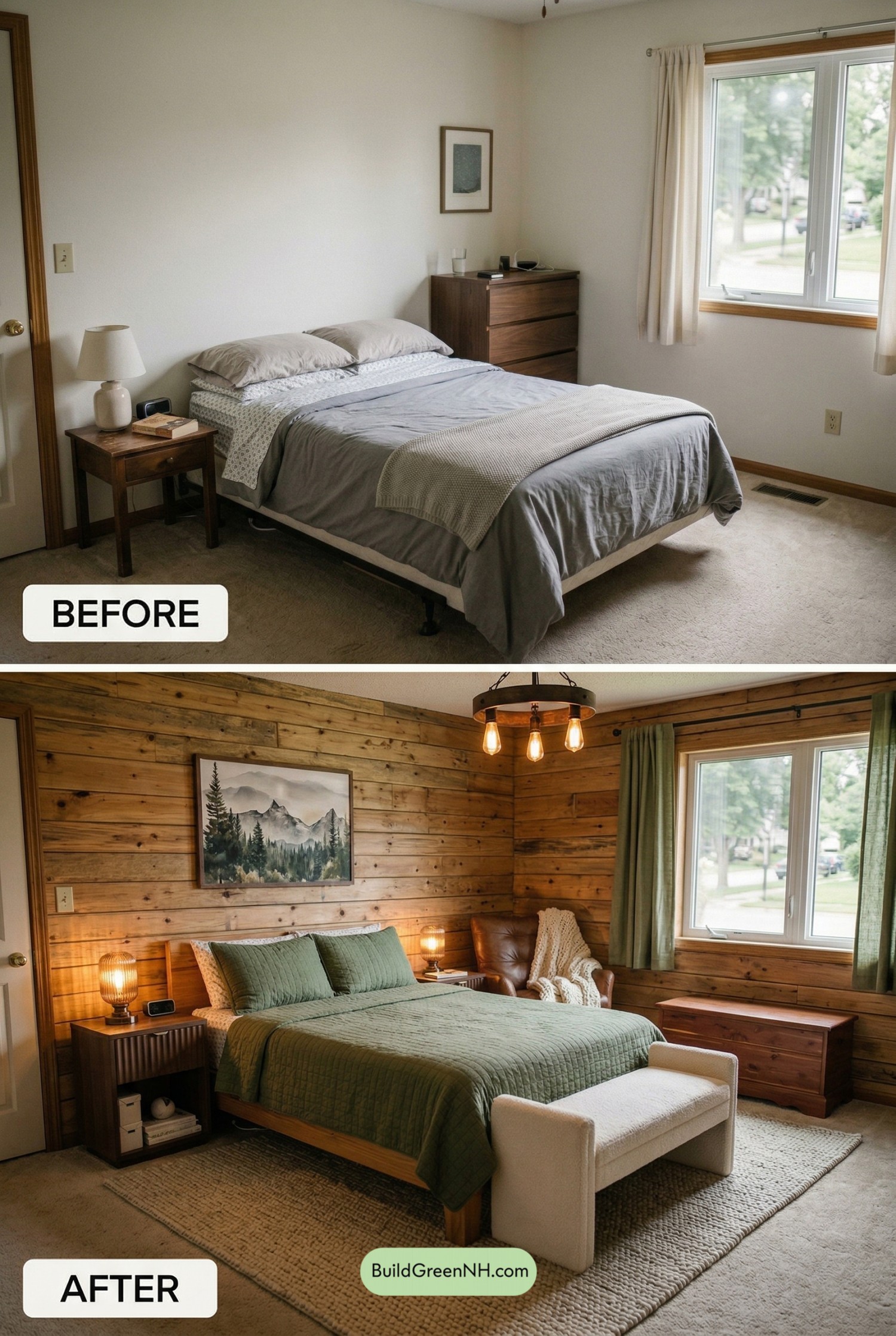Woodland Cabin Bedroom Makeover
