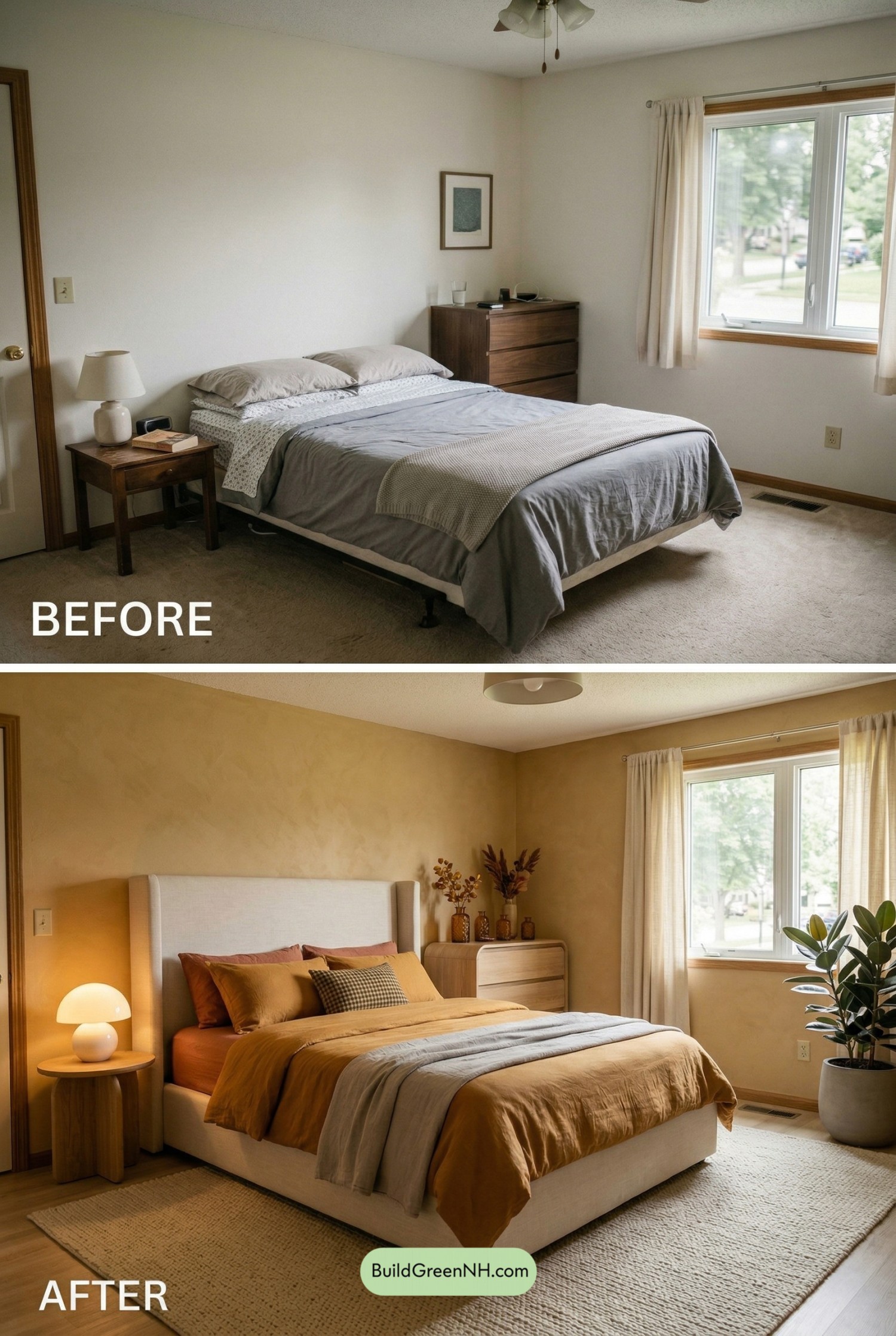 Modern Ochre Bedroom Makeover