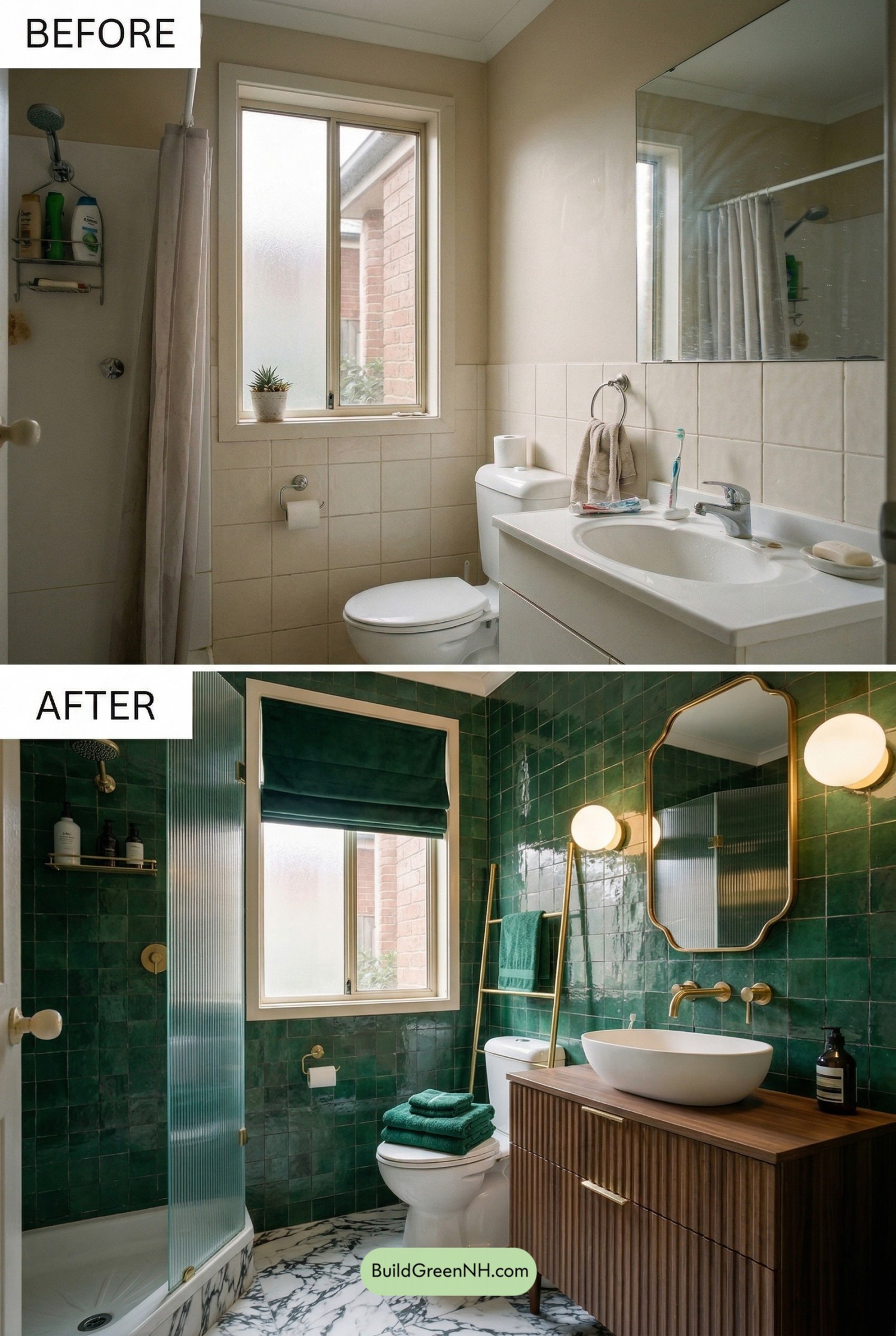 Emerald Art Deco Bathroom Revival