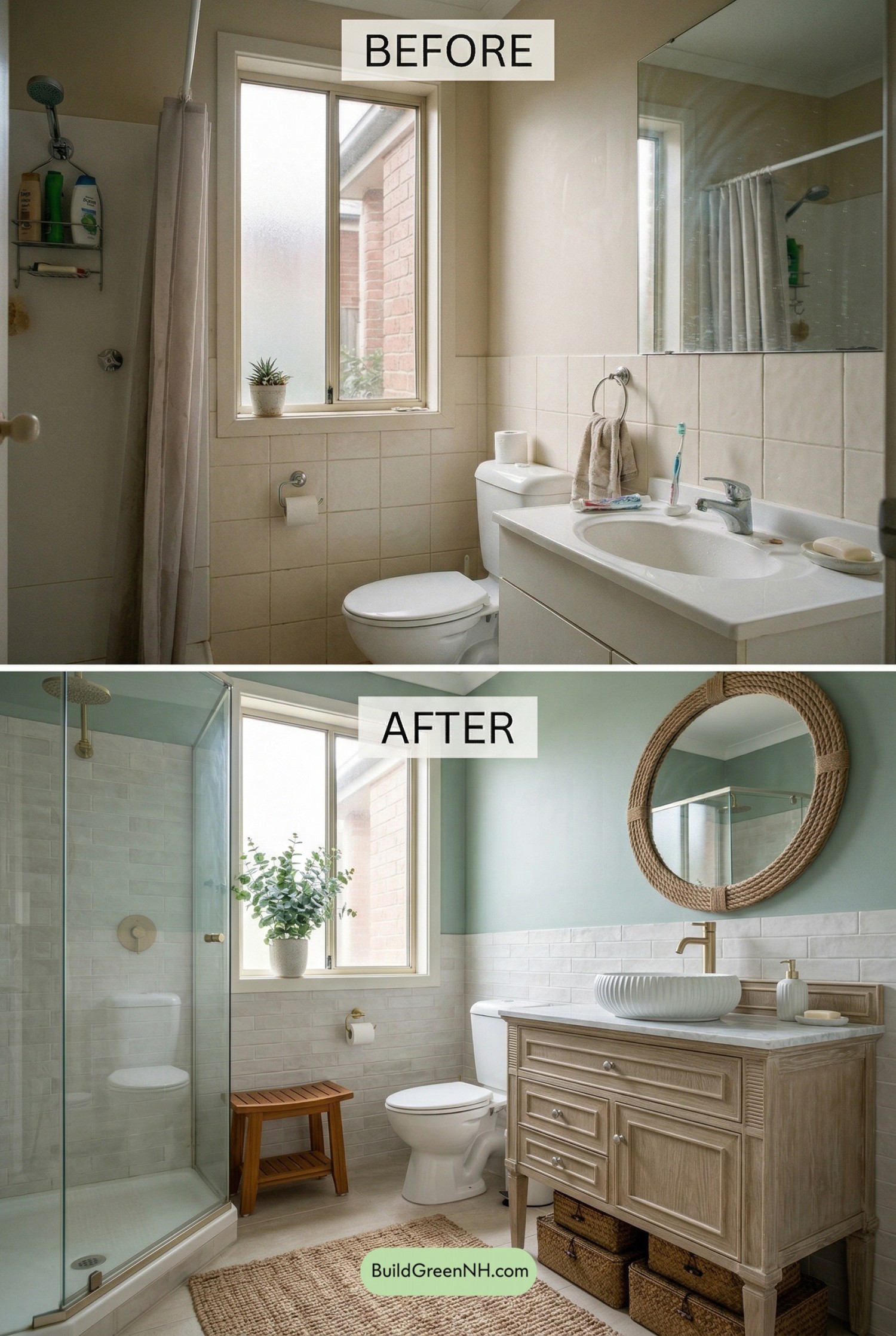 Eucalyptus Coastal Bathroom Makeover