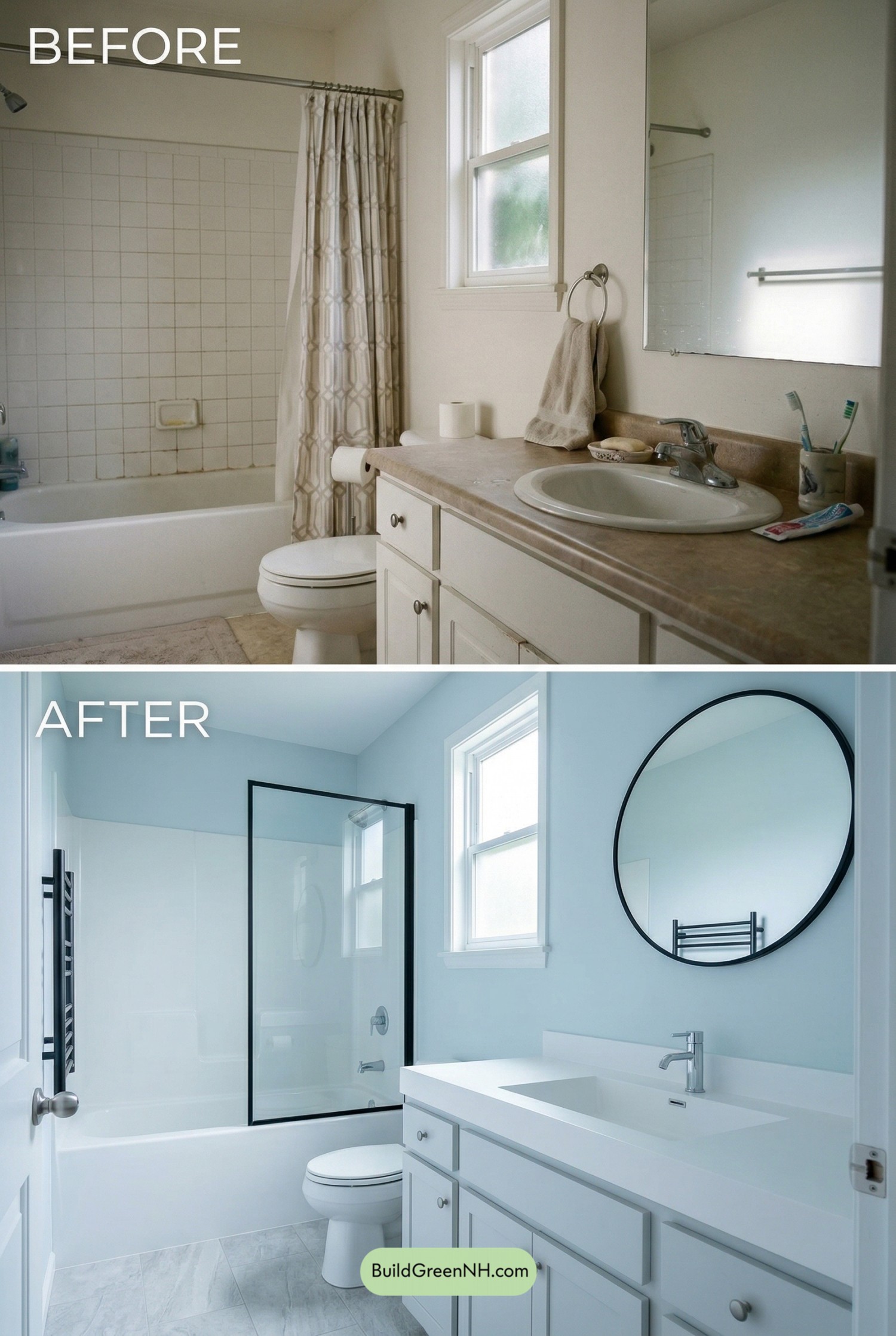 Icy Blue Scandinavian Bathroom Makeover