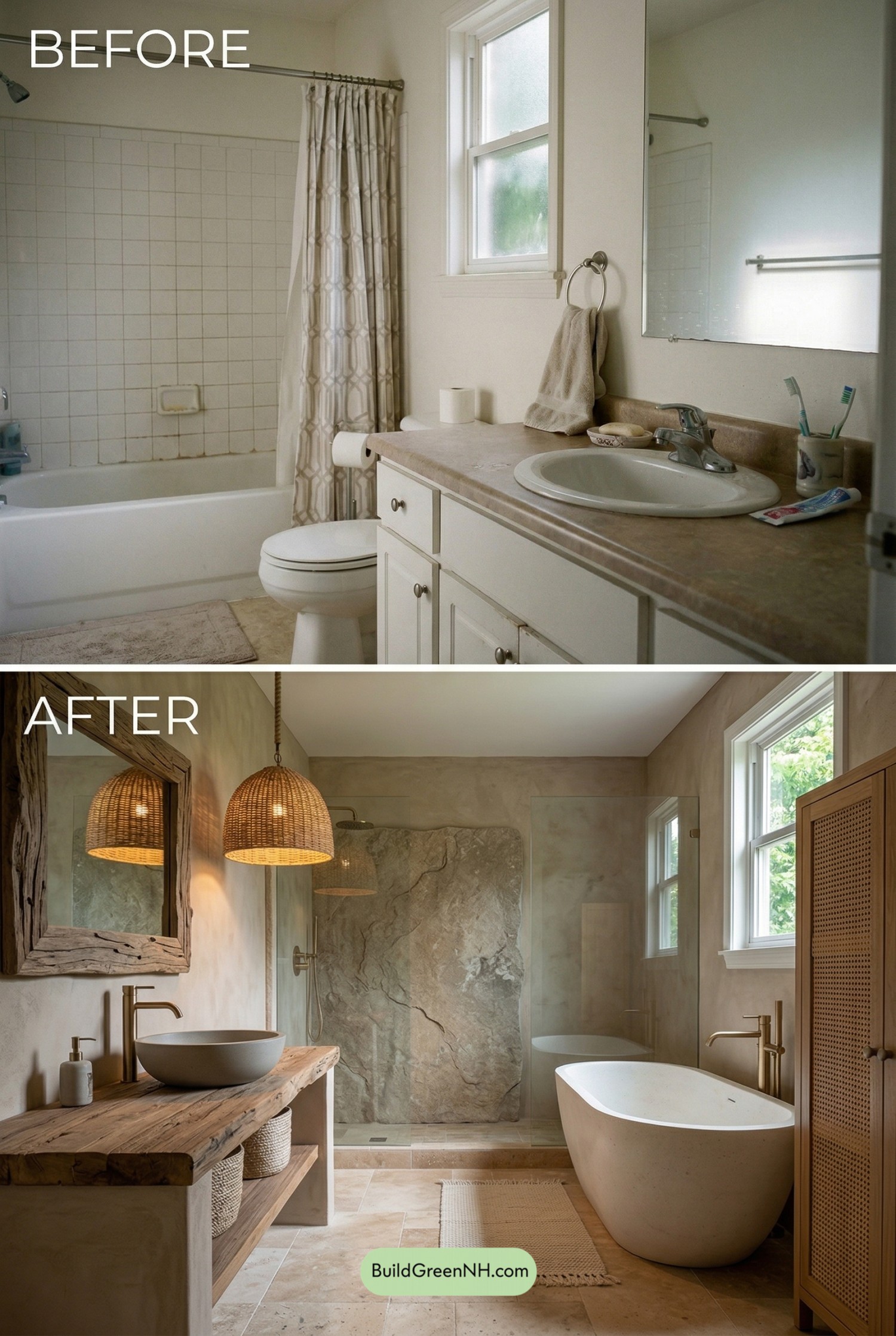 Earthy Organic Bath Makeover
