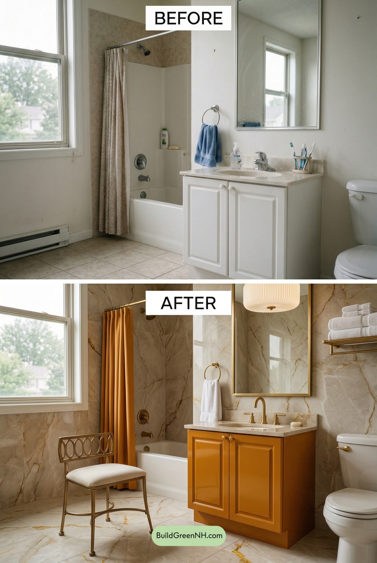 Saffron Bathroom Hotel Makeover