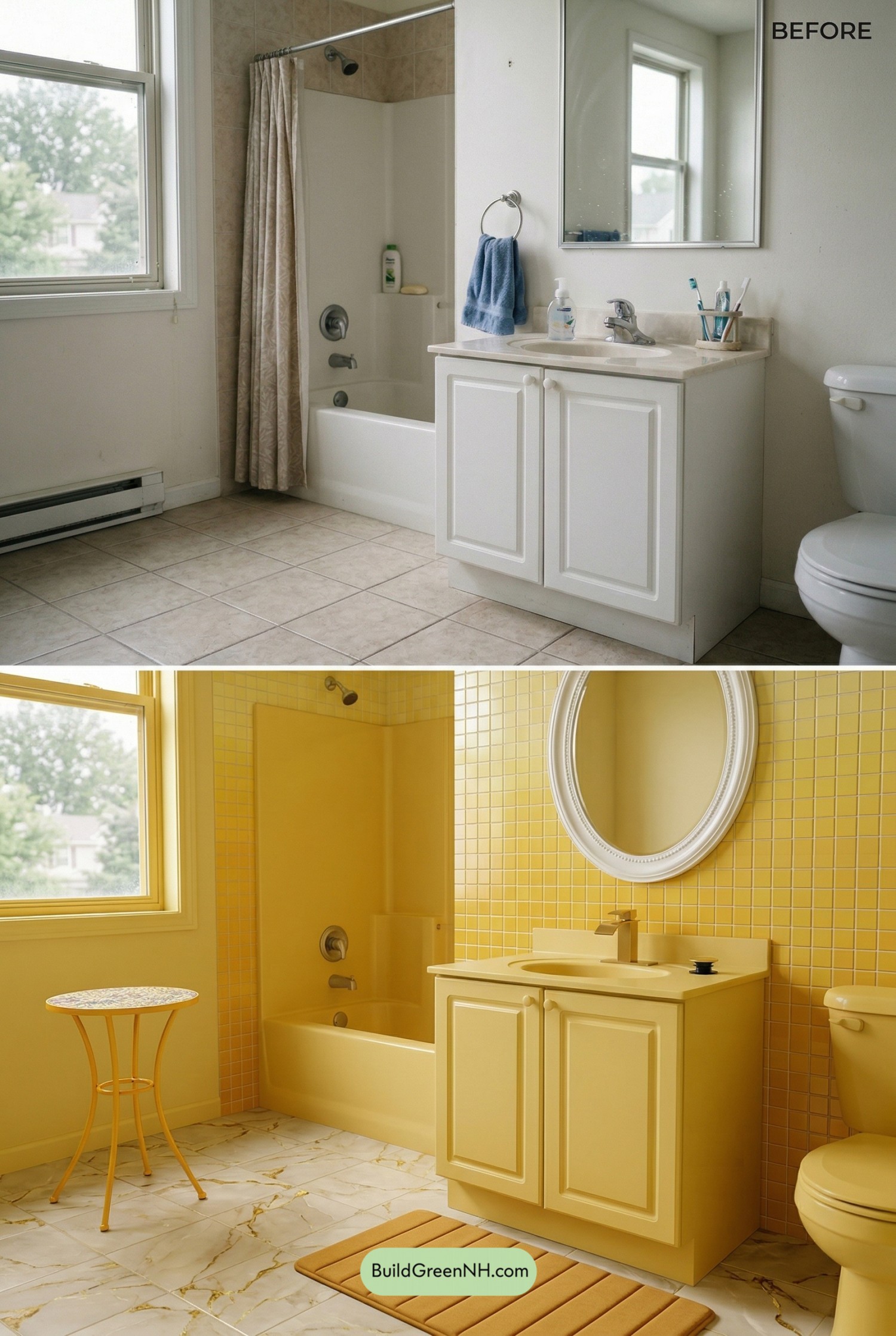 Butter-to-Saffron Bathroom Glow