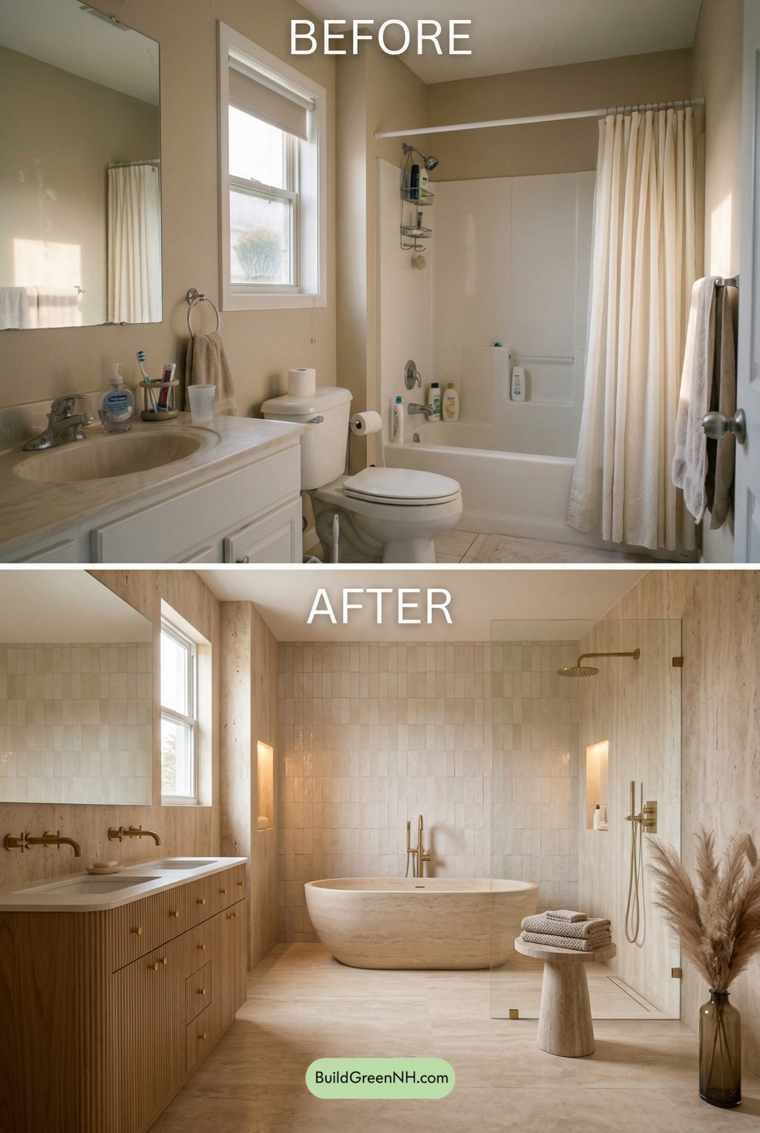 Warm Neutral Travertine Spa Bathroom
