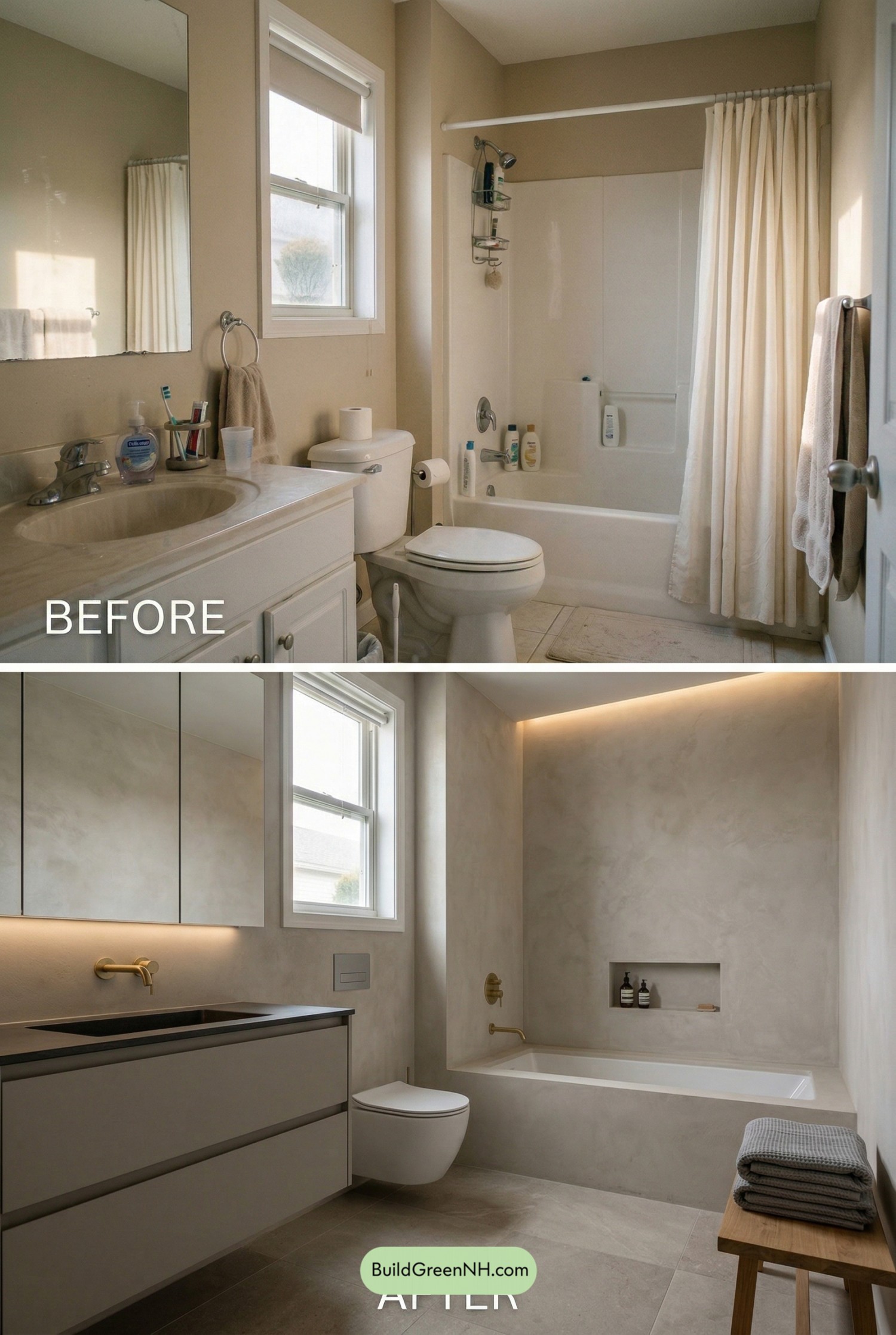 Warm Neutral Monastic Bathroom Retreat