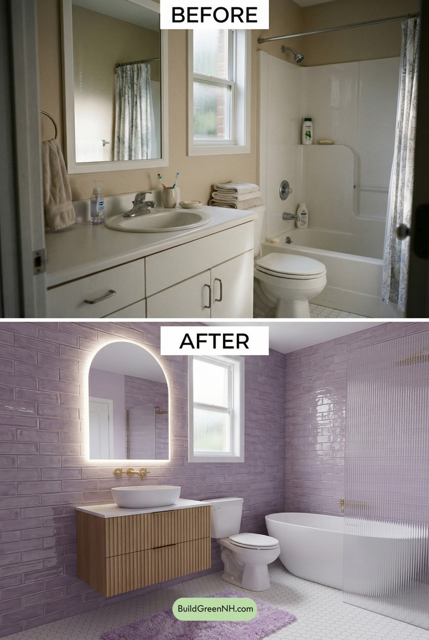 Lavender Spa Bathroom Makeover
