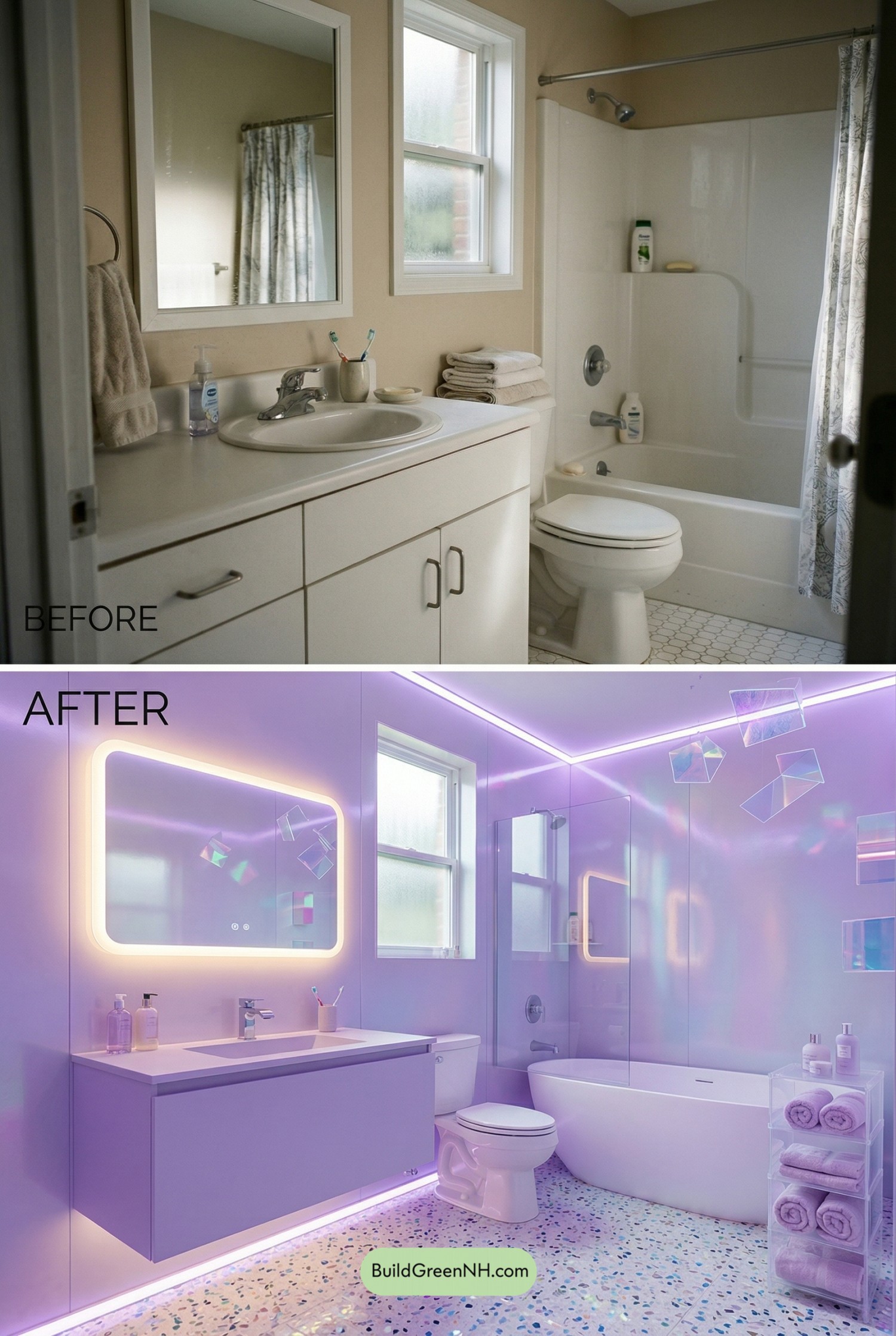 Lavender Spa Bathroom Makeover