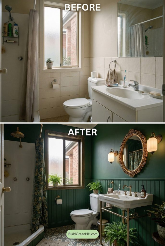 Forest Green Victorian Bathroom Makeover