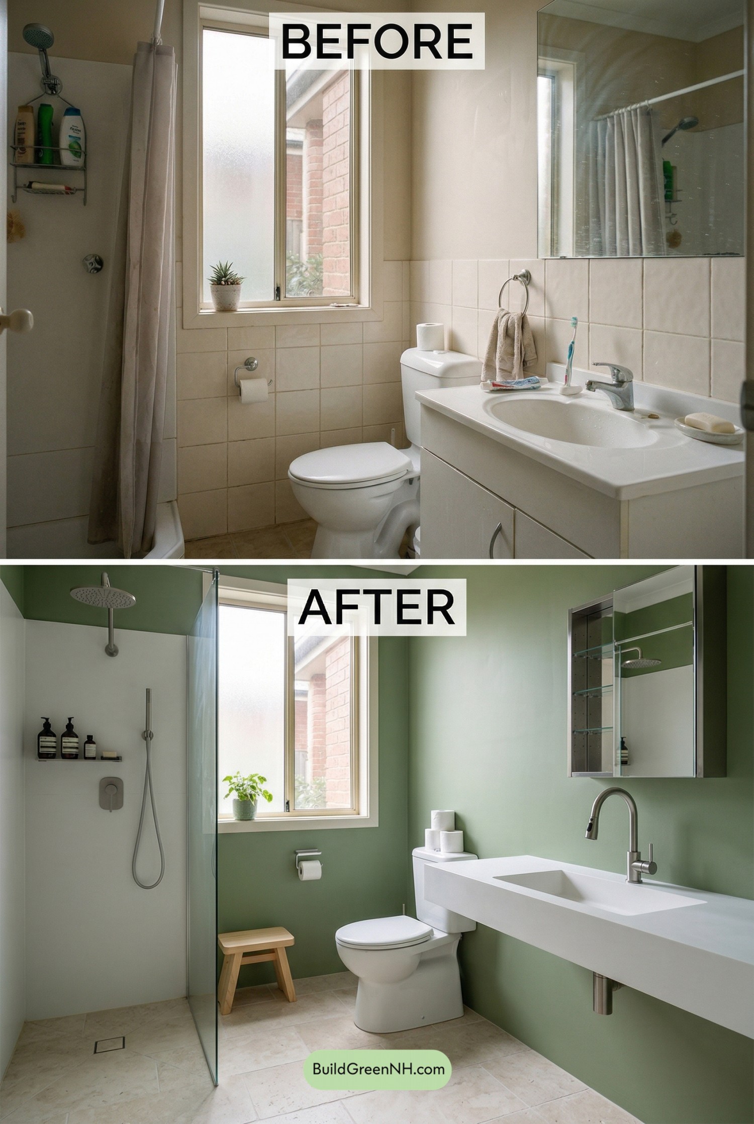 Matcha Zen Bathroom Makeover