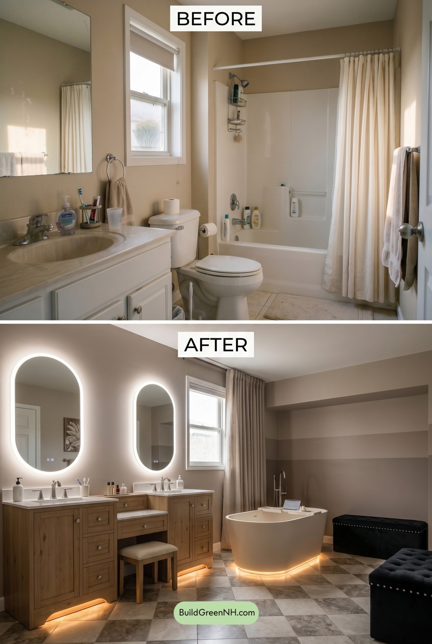Taupe Spa Bathroom Makeover