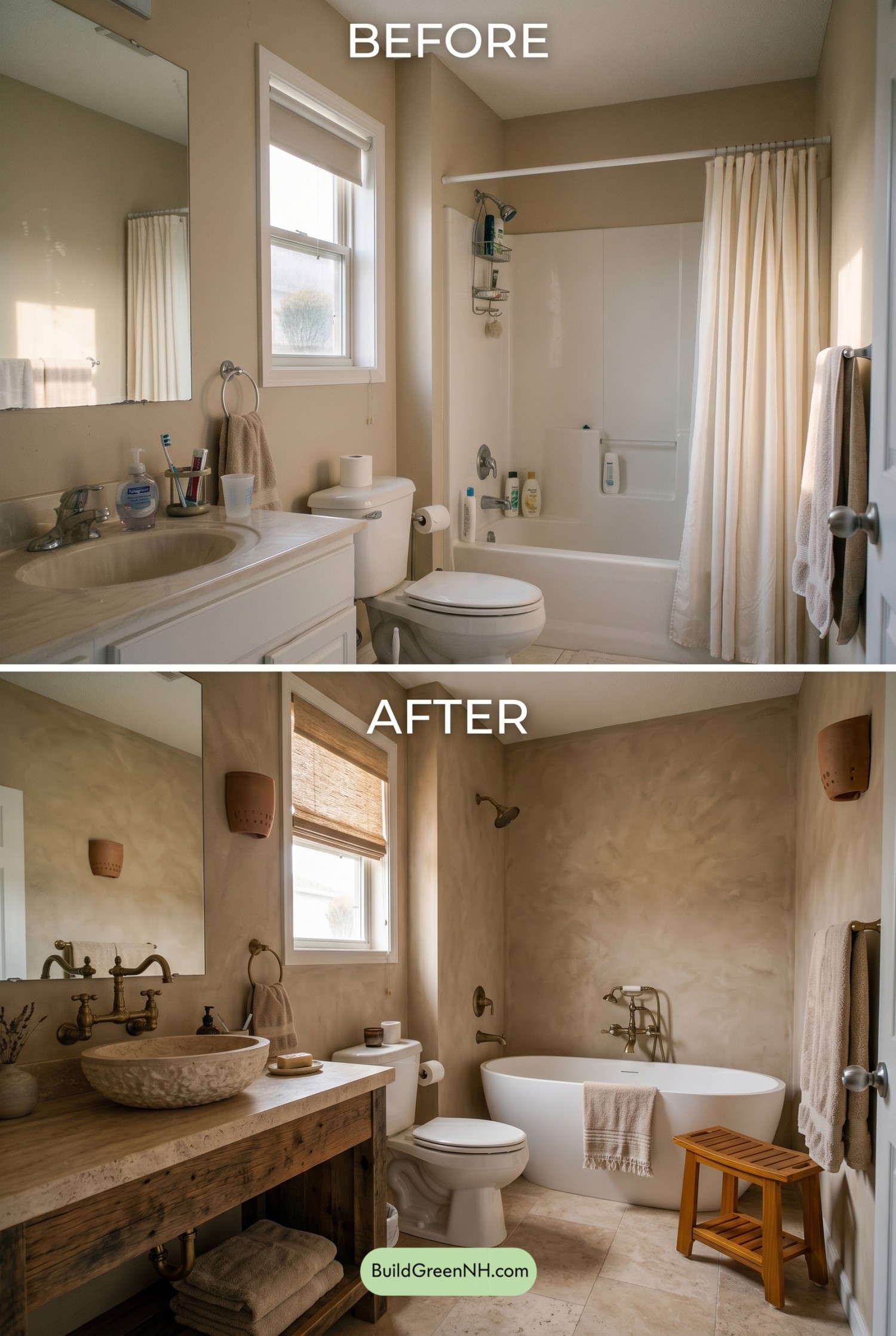 Warm Neutral Artisan Bath Makeover