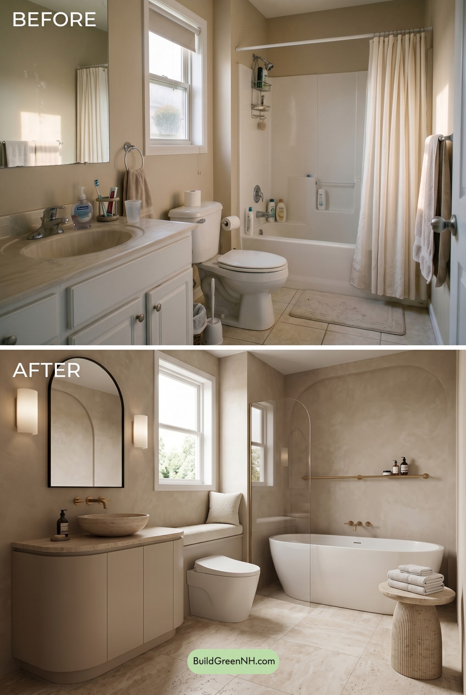 Cocooning Mushroom-Tone Bath Retreat