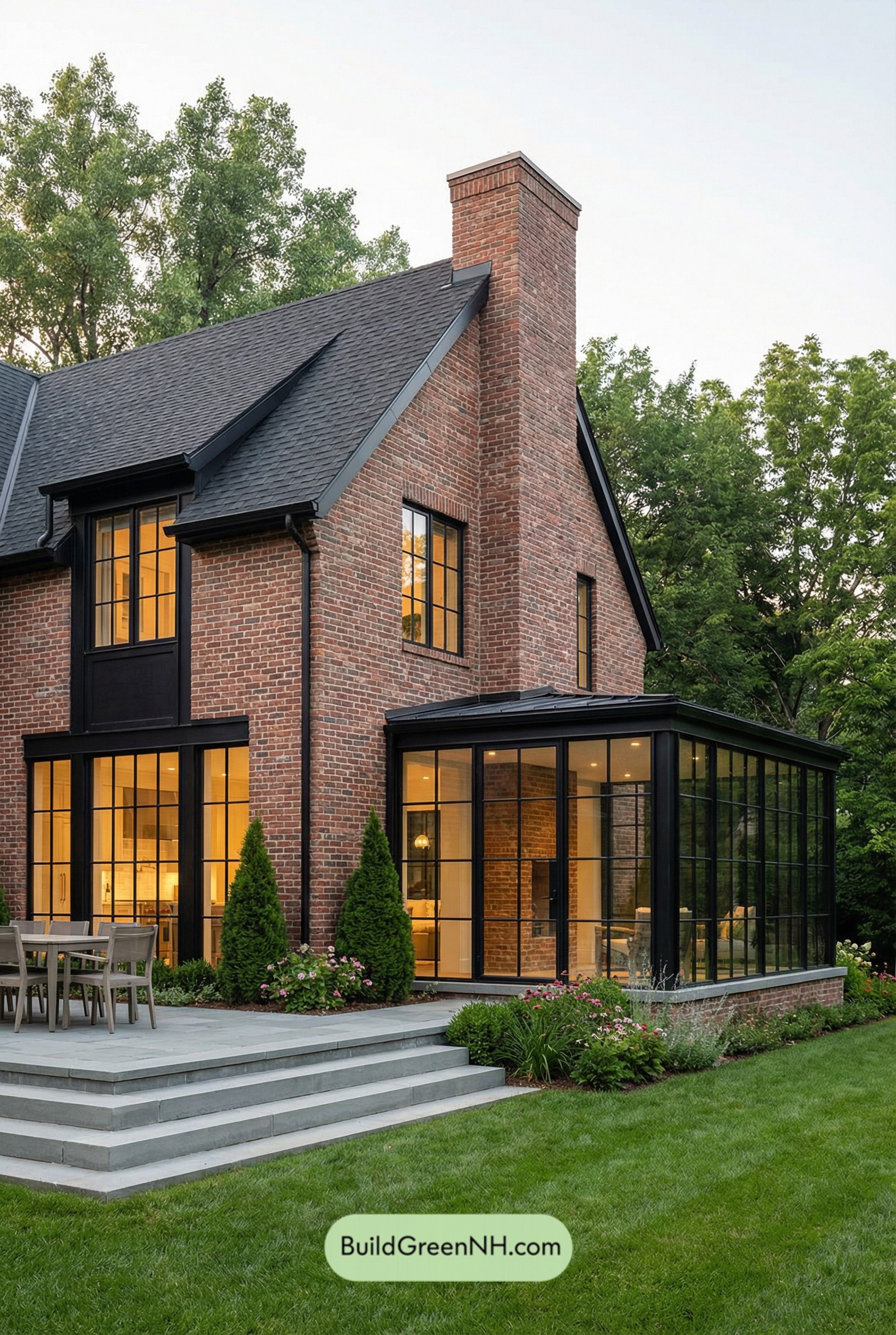 Two-story, 5 Bed, 3.5 Bath, 3,440 sq. ft. Modern House Floor Plans: The Glass Lantern Cottage