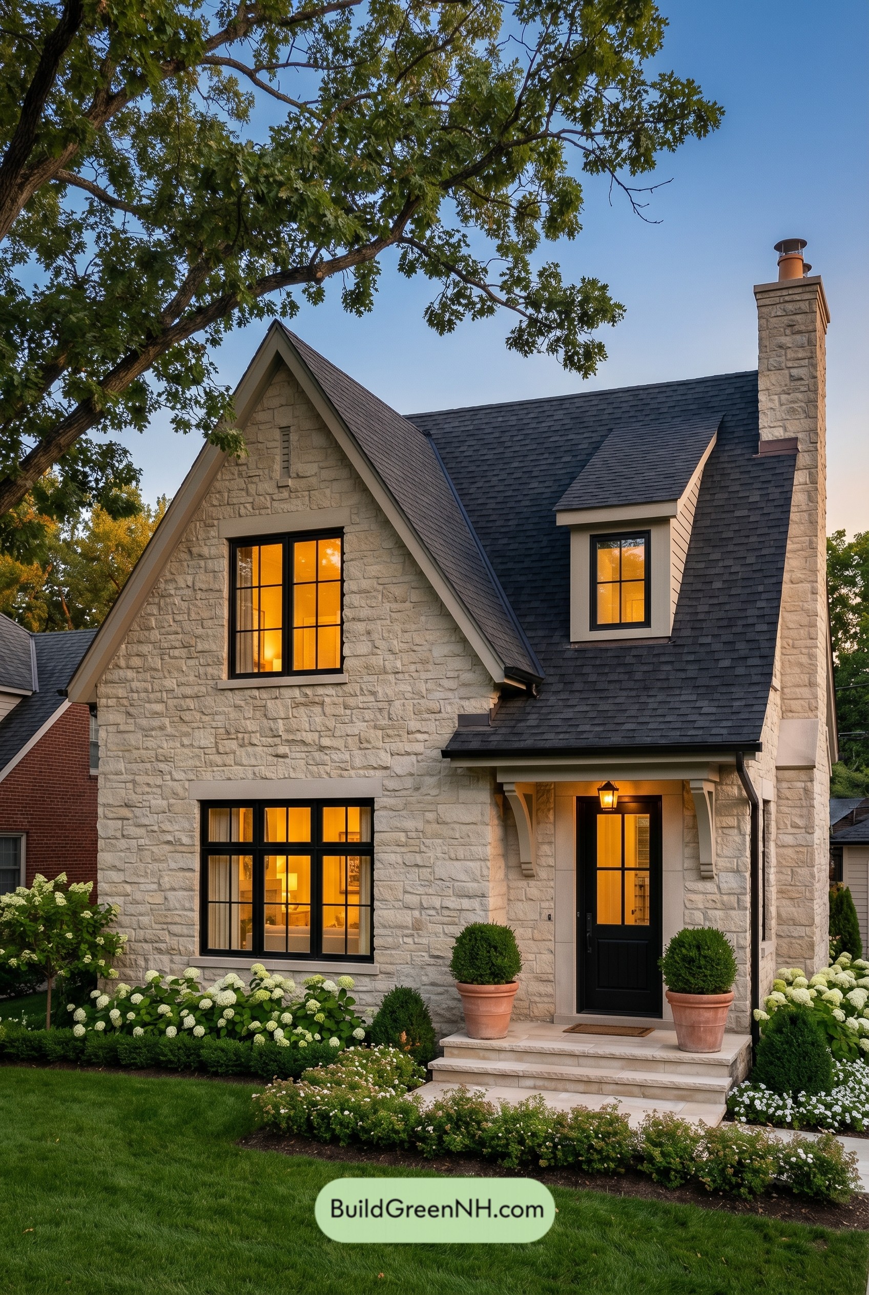 Two-story, 3 Bed, 1.5 Bath, Modern Cottage House Floor Plans: The Stonehaven Cottage