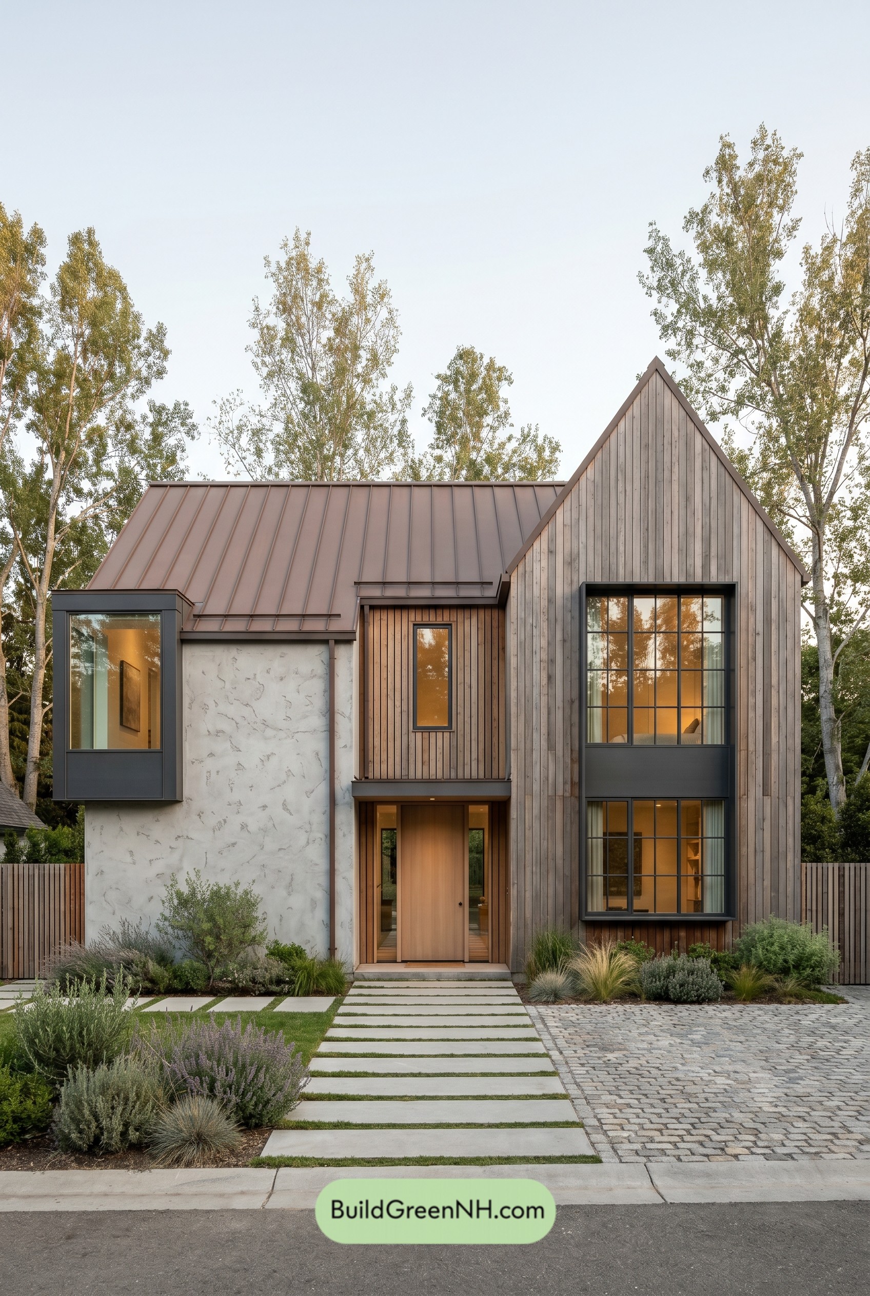 Two-story, 3 Bed, 2 Bath, 1,598 sq. ft. Modern House Floor Plans: The Rustic Geometry Residence