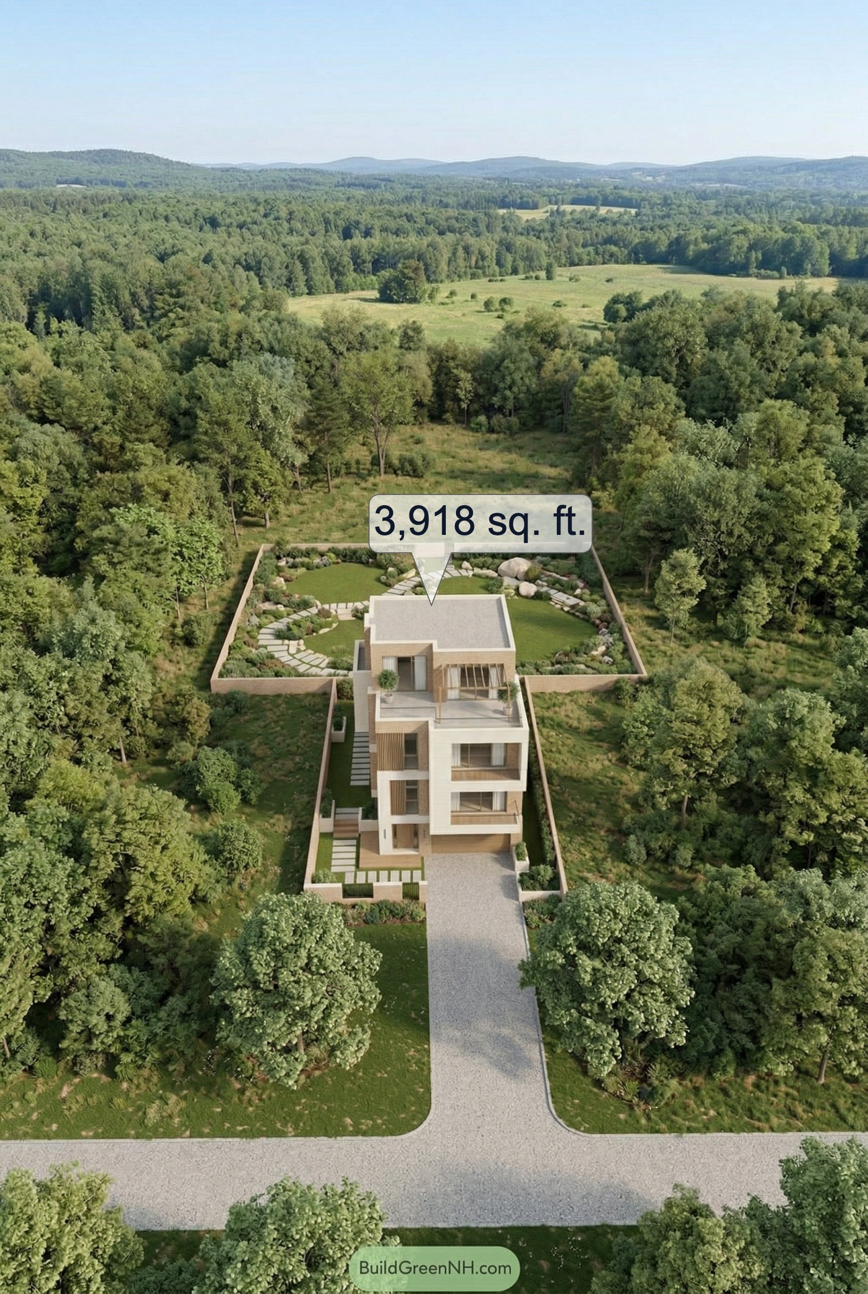 Sanded Brick Frames With Quiet Balconies Top View