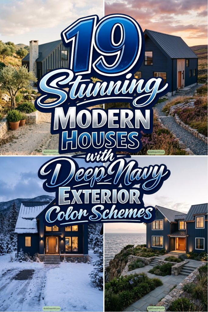 19 Stunning Modern Houses with Deep Navy Exterior Color Schemes