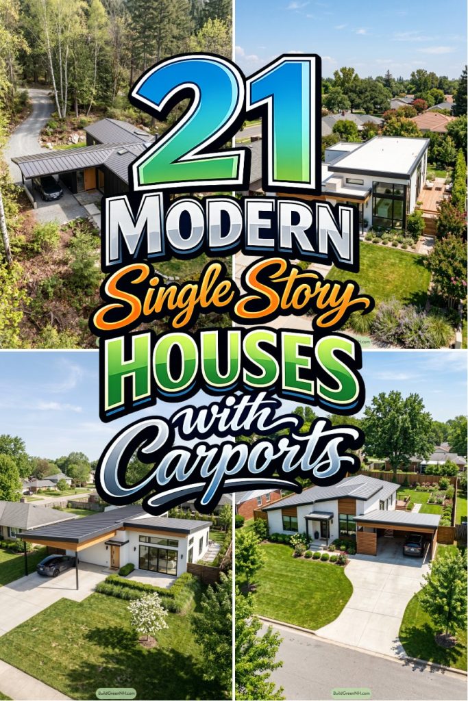 21 Modern Single Story Houses with Carports