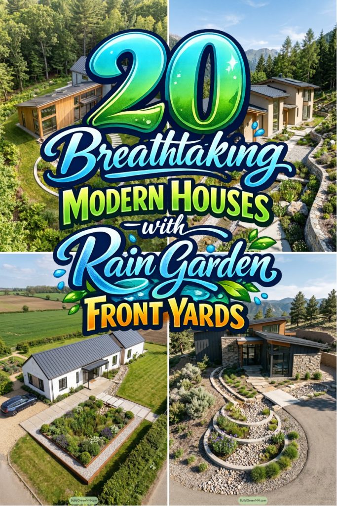 20 Breathtaking Modern Houses with Rain Garden Front Yards