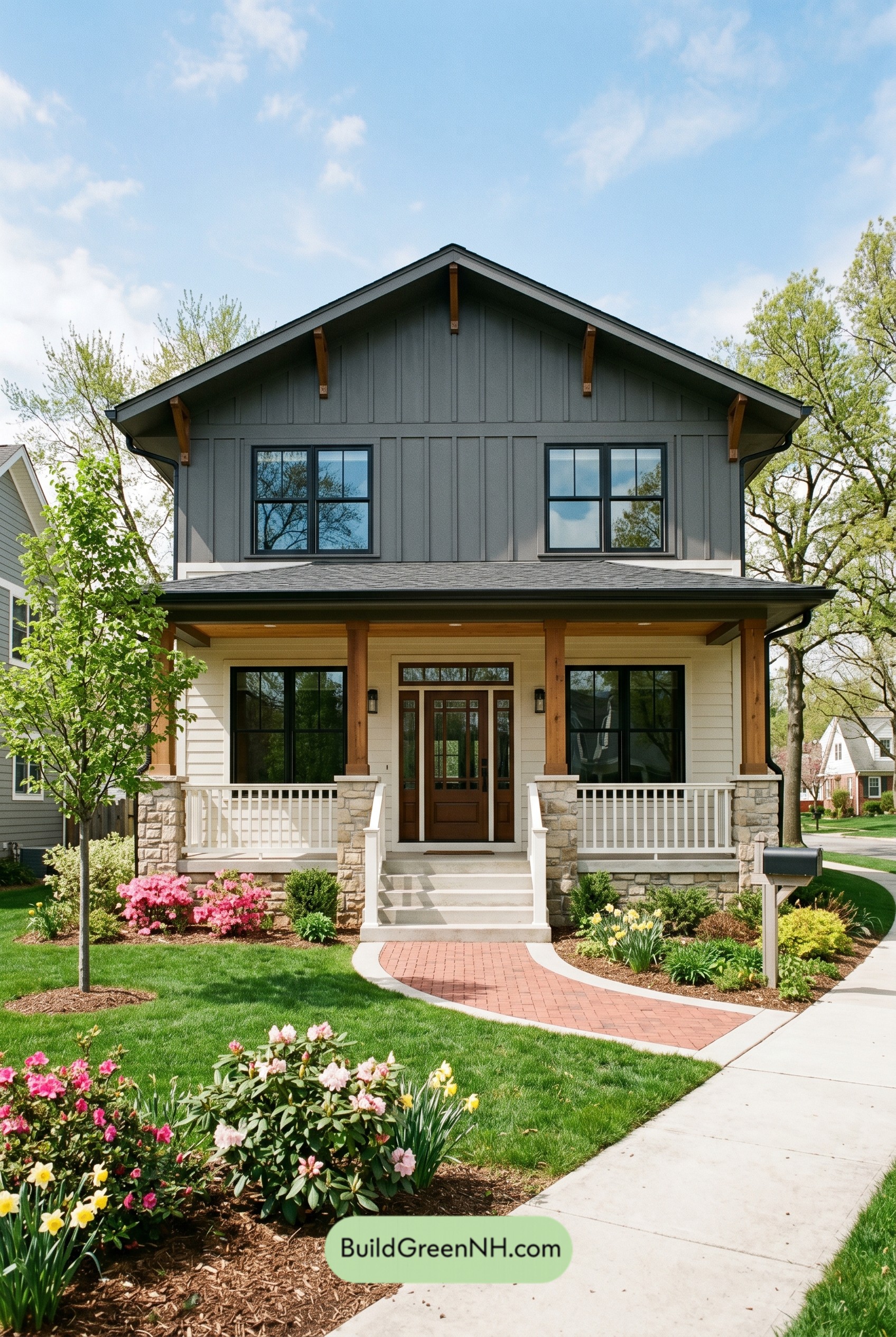 2-story, 3 Beds, 1.5 Baths, 1,688 sq. ft., Modern Craftsman 30×30 House Floor Plans: Elmstead Front Porch Revival