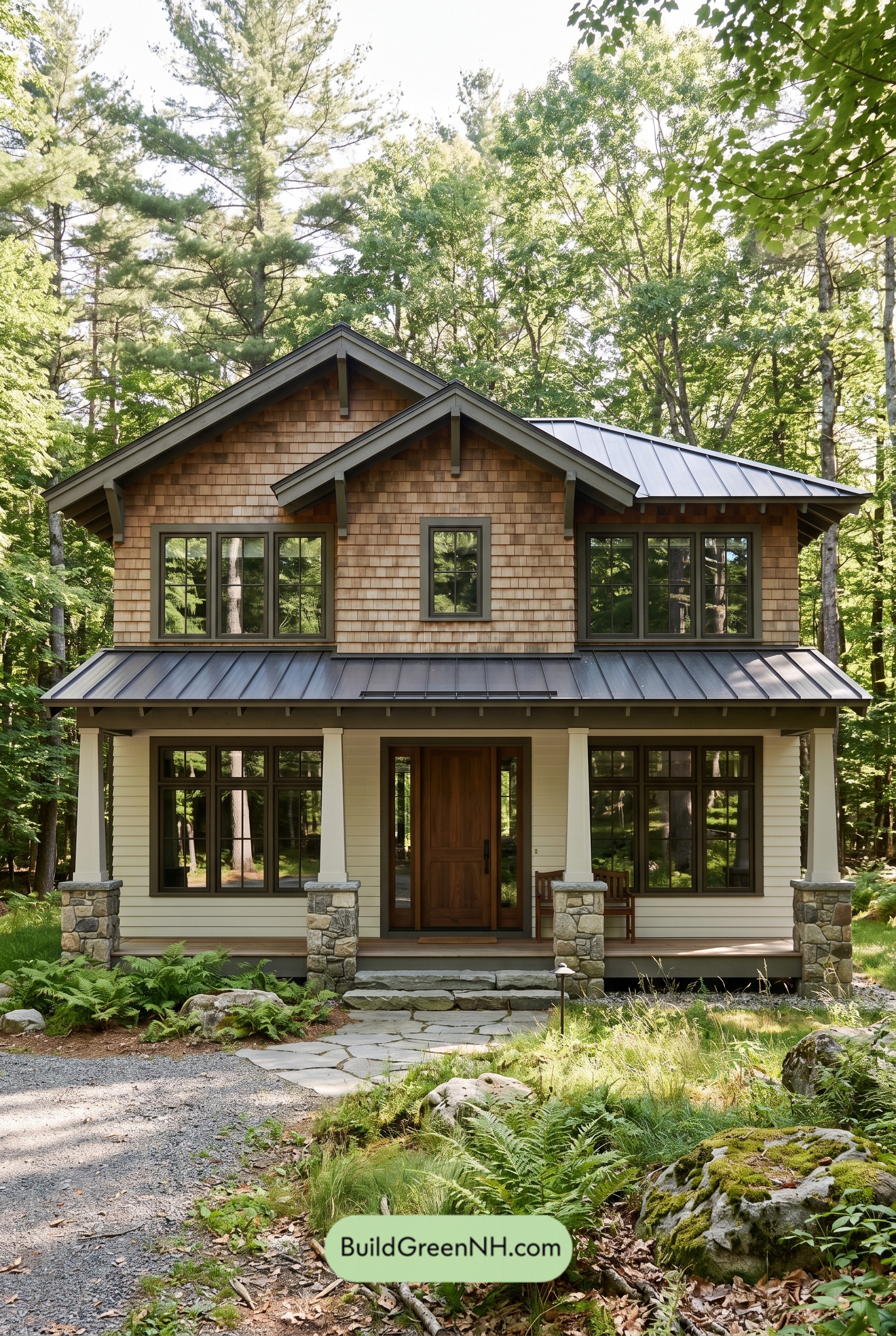 2-story, 3 Beds, 1.5 Baths, 1,684 sq. ft., Modern Craftsman 30×30 House Floor Plans: Cedar Lantern Craftsman