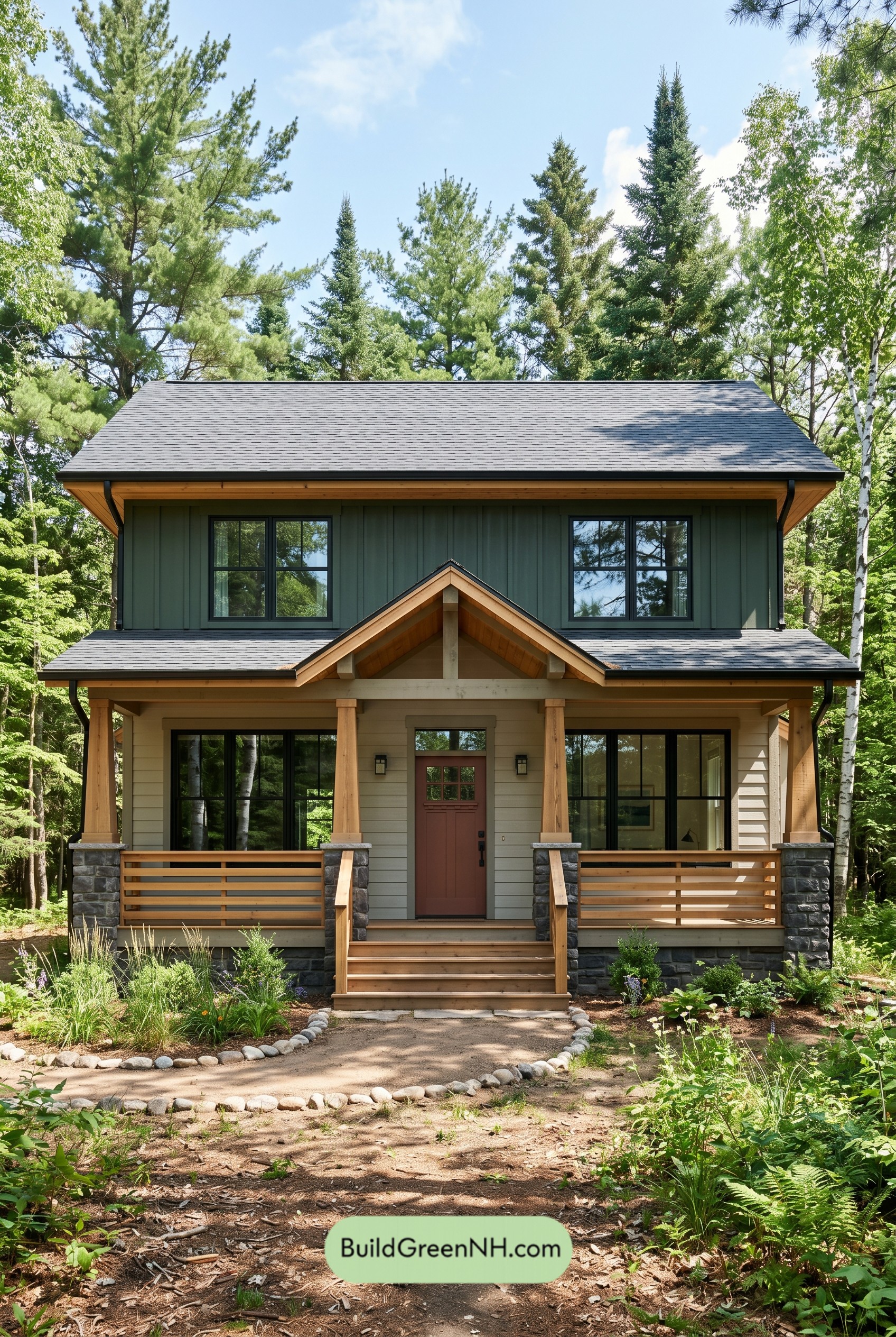 2-story, 3 Beds, 1.5 Baths, 1,688 sq. ft., Modern Craftsman 30×30 House Floor Plans: Fern Hollow Squarehouse