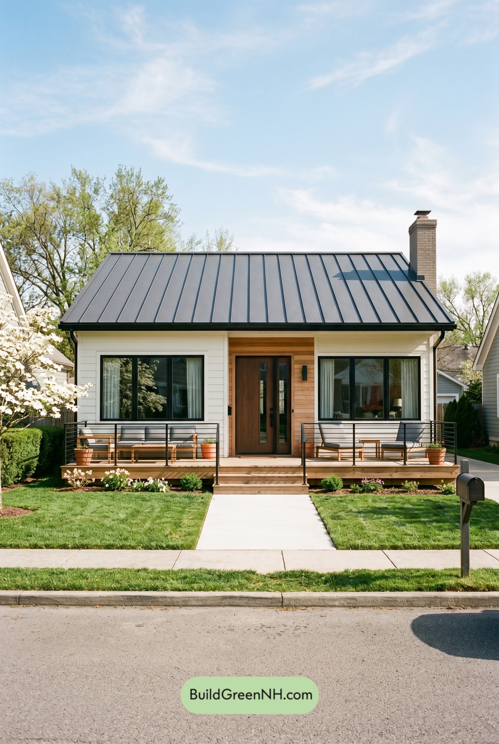 Single Story, 2 Beds, 1 Baths, 900 sq. ft., 30×30 Modern Bungalow Floor Plans: Mapleline Thirty